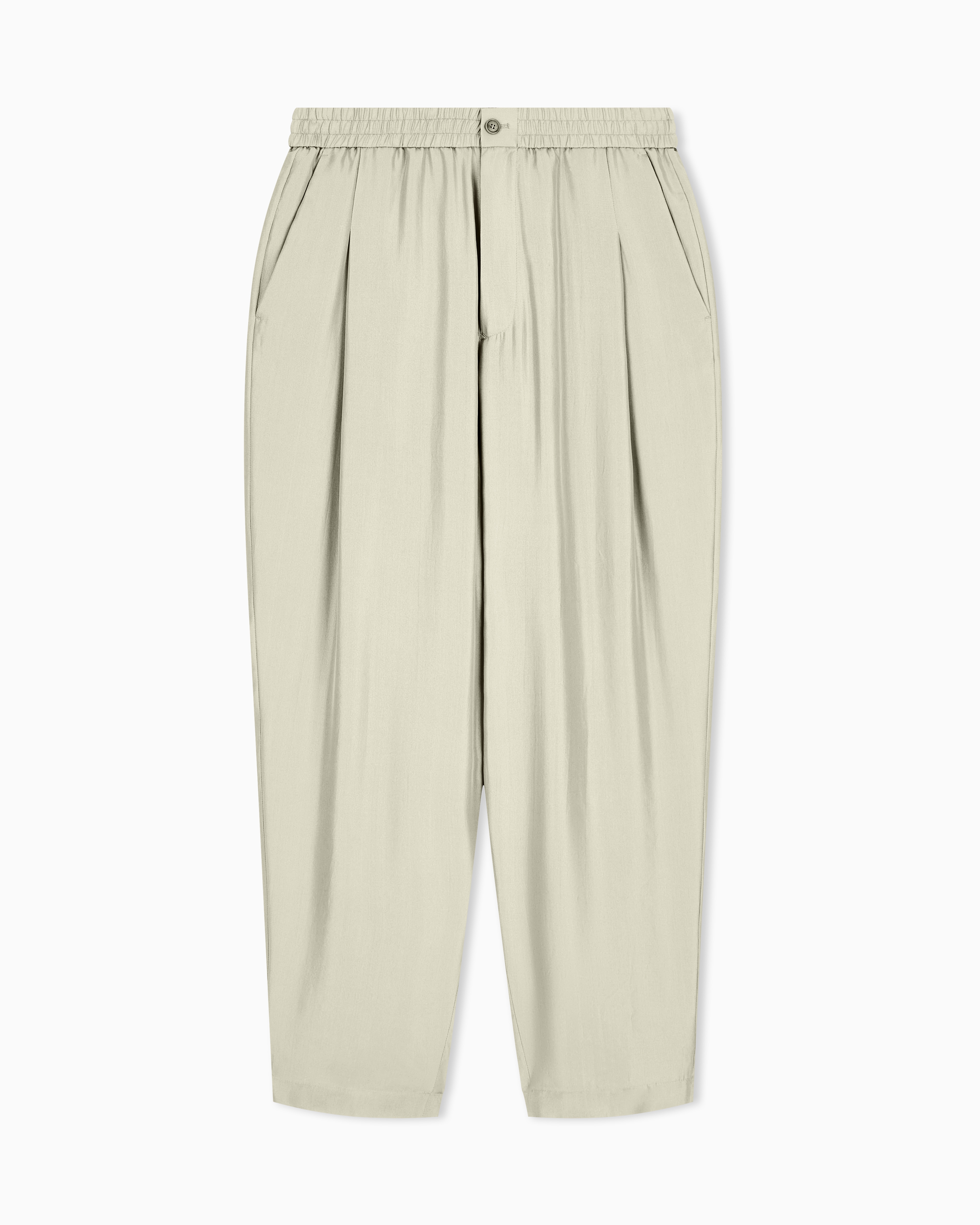 Trouser regular fit silk habotai with cupro lining | Giorgio Armani US