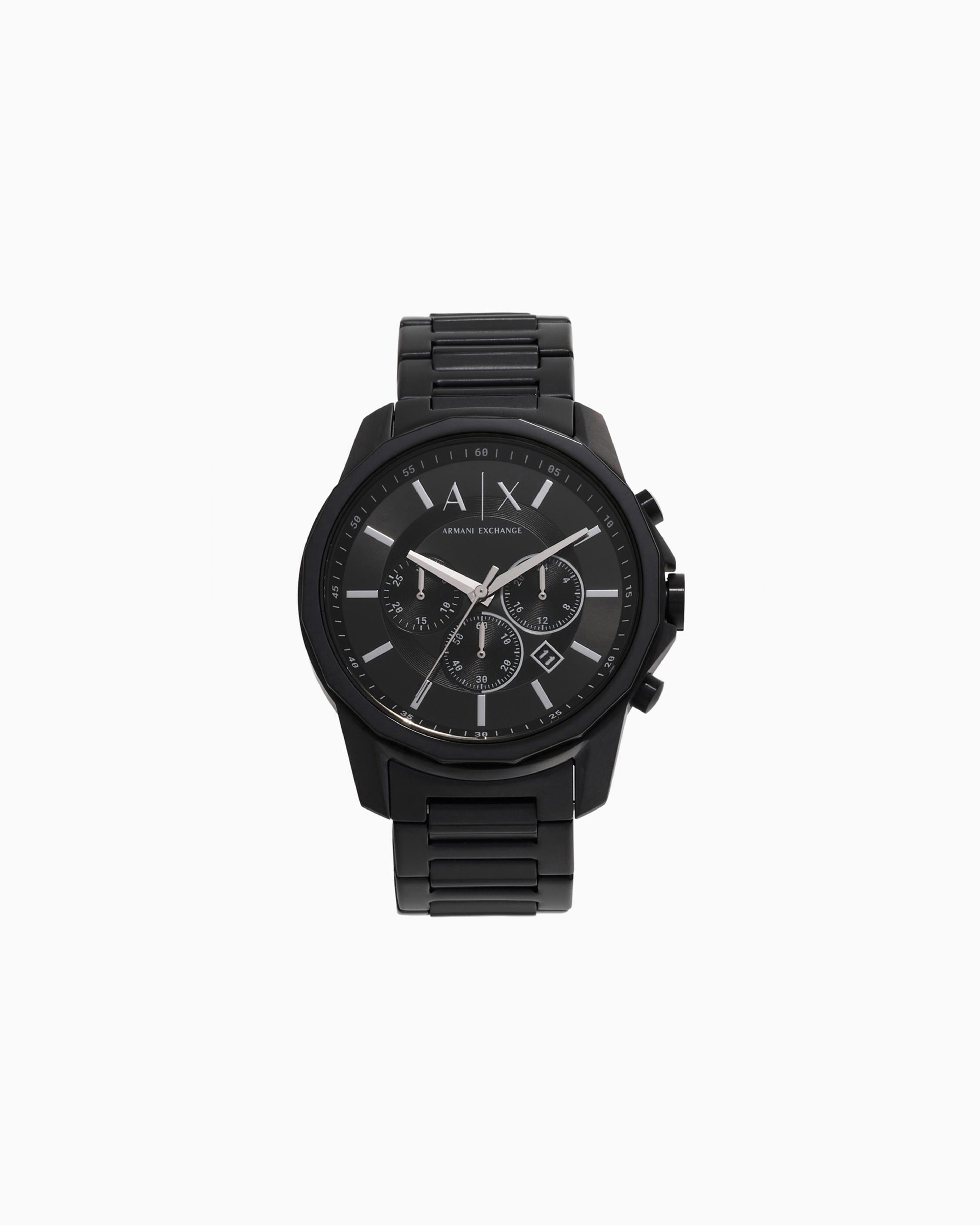 Armani Exchange Chronograph Black Stainless Steel Watch | Armani