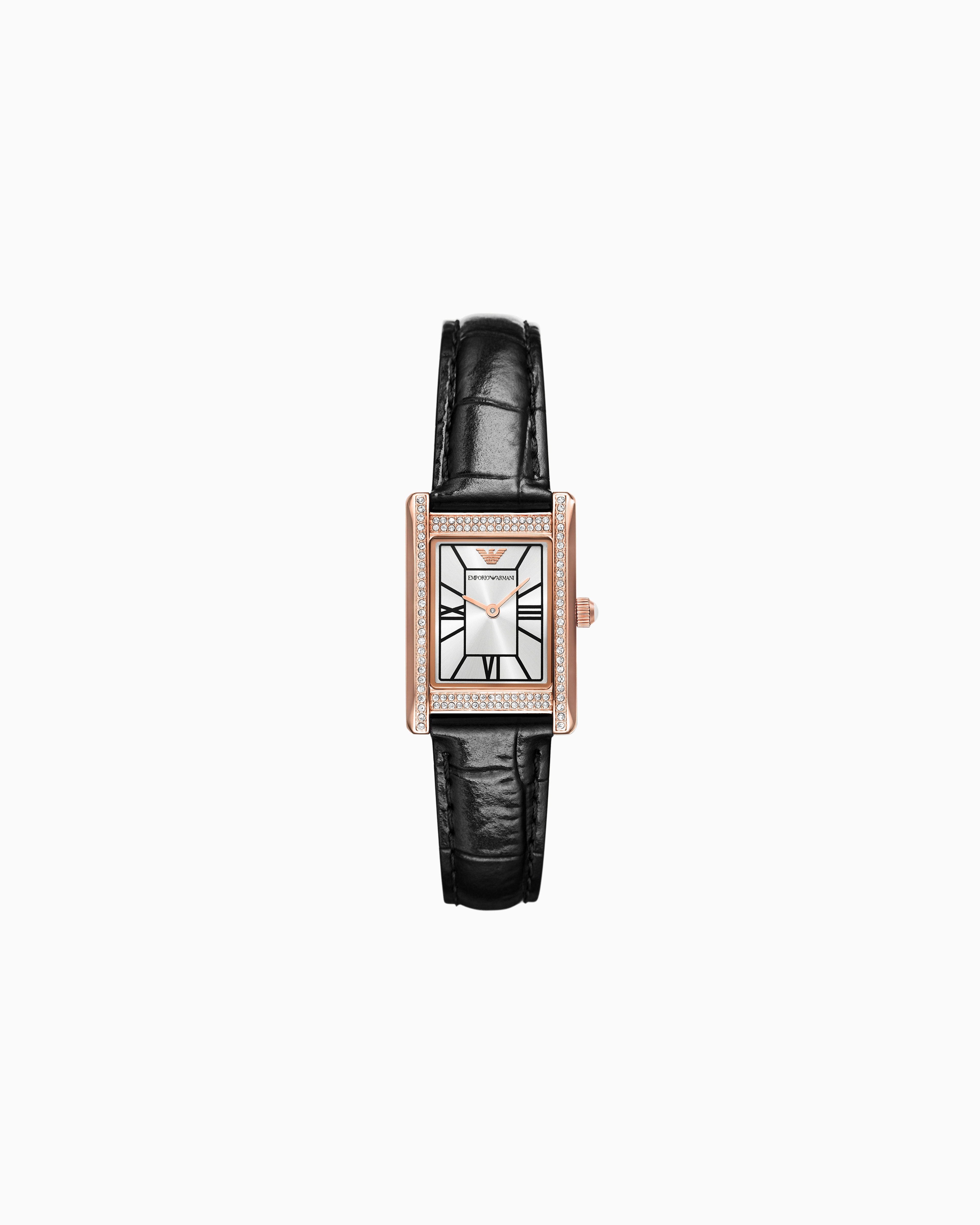 Emporio Armani 二針 ブラックレザーウォッチ 2針ウォッチ ブラックレザー | Emporio Armani