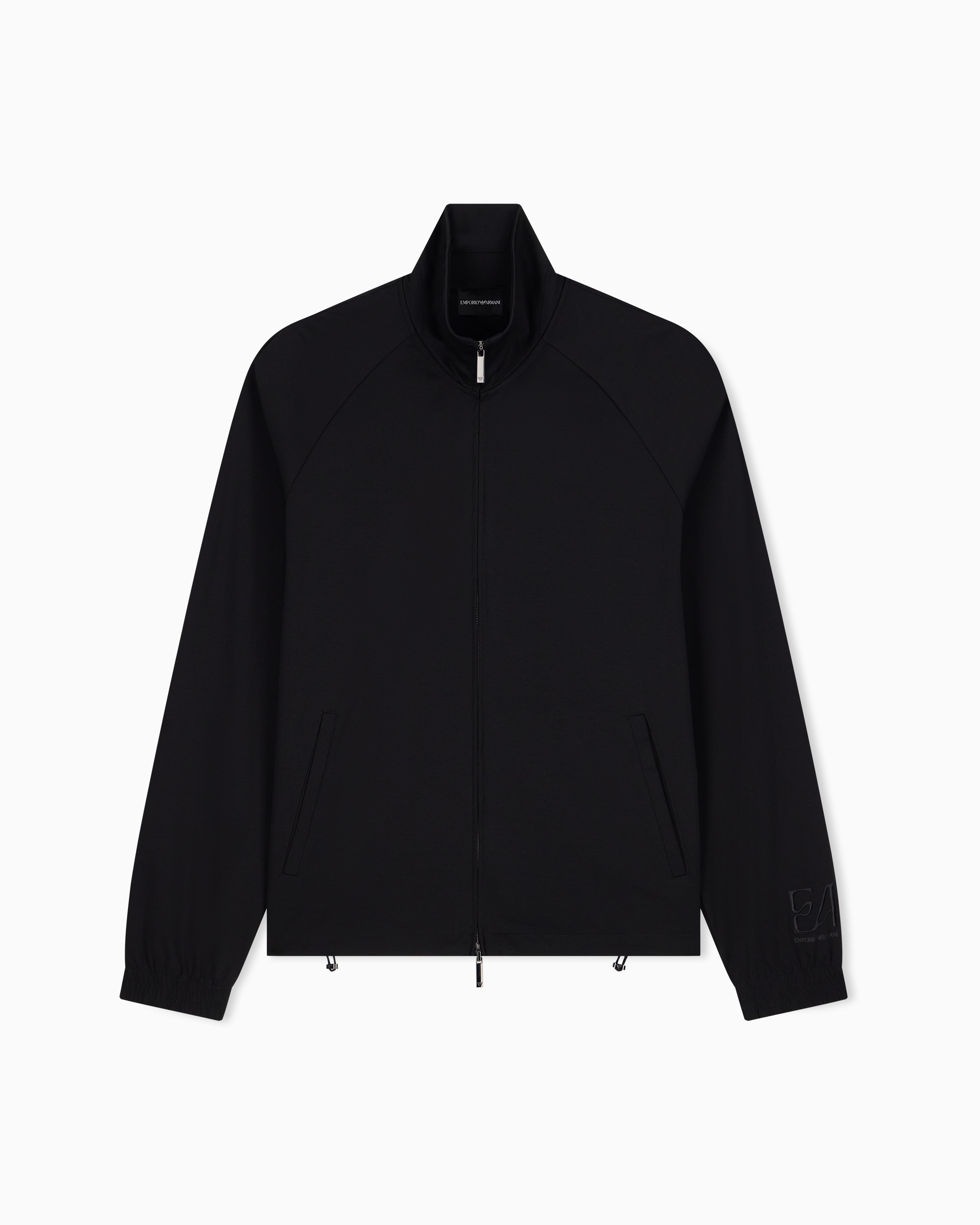 Full-zip sweatshirt in lyocell blend interlock jersey | Emporio