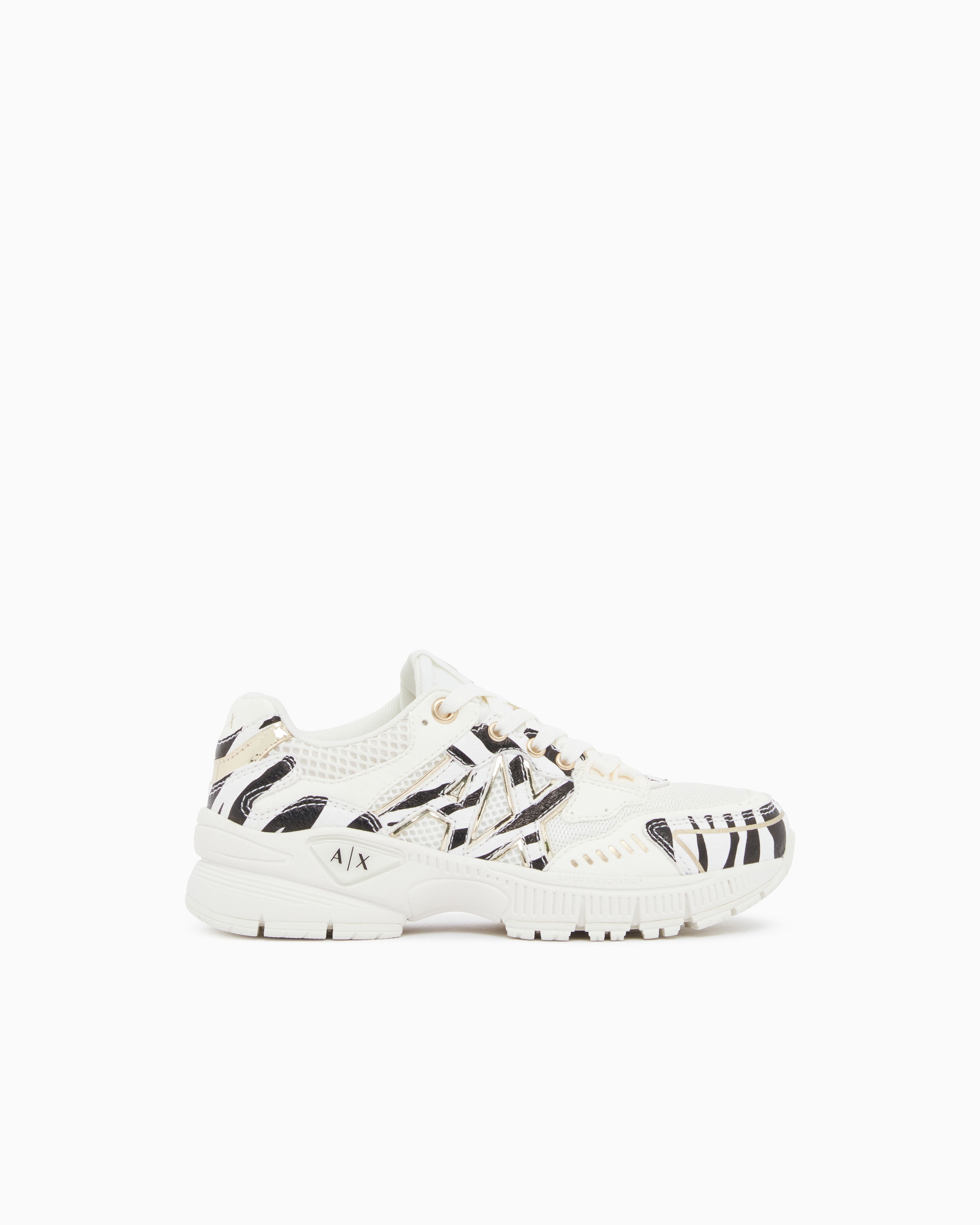 Mesh sneakers with an abstract pattern and a rubber sole | Armani