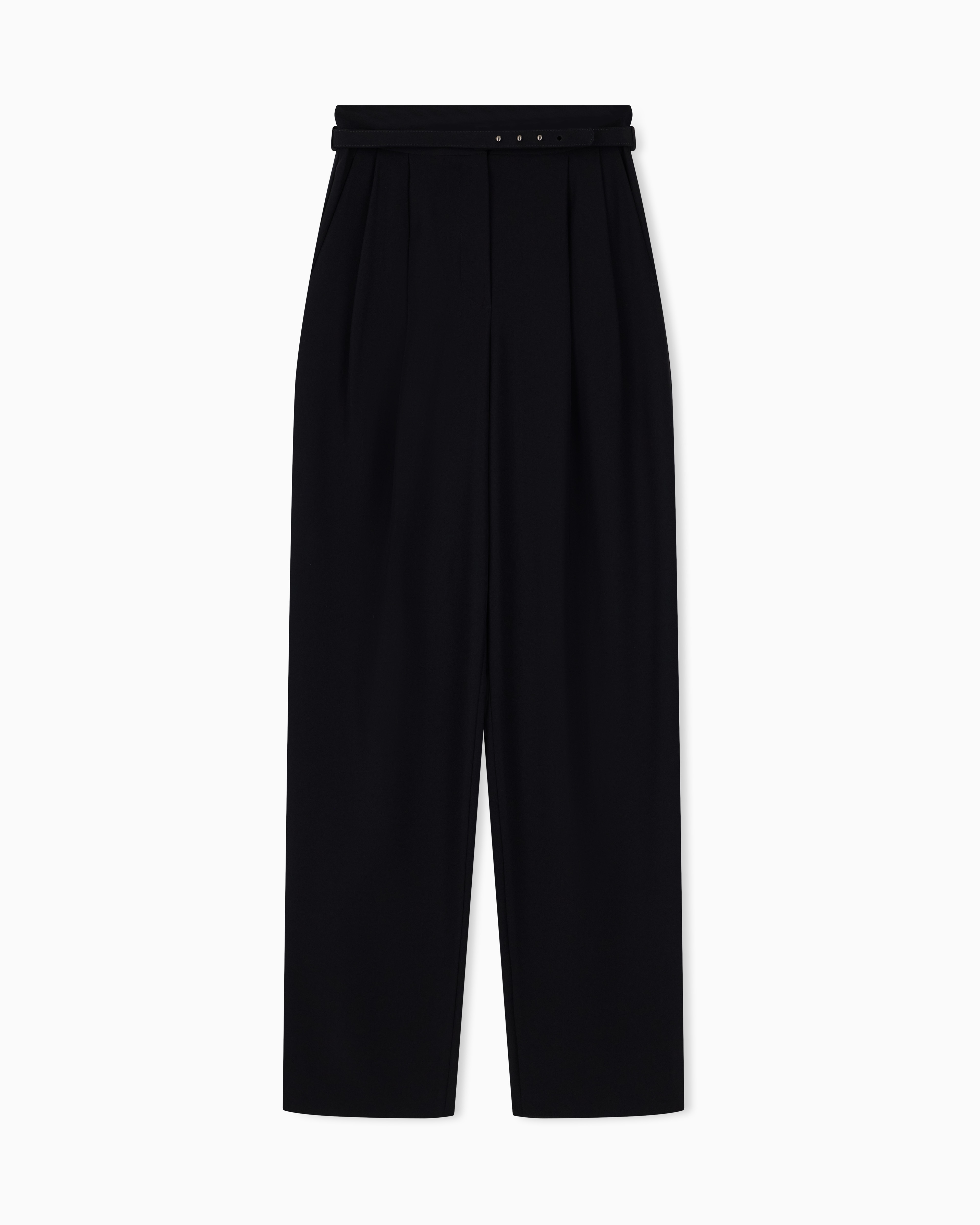 ウィメンズ ハイウエスト ワイドレッグパンツ | Emporio Armani