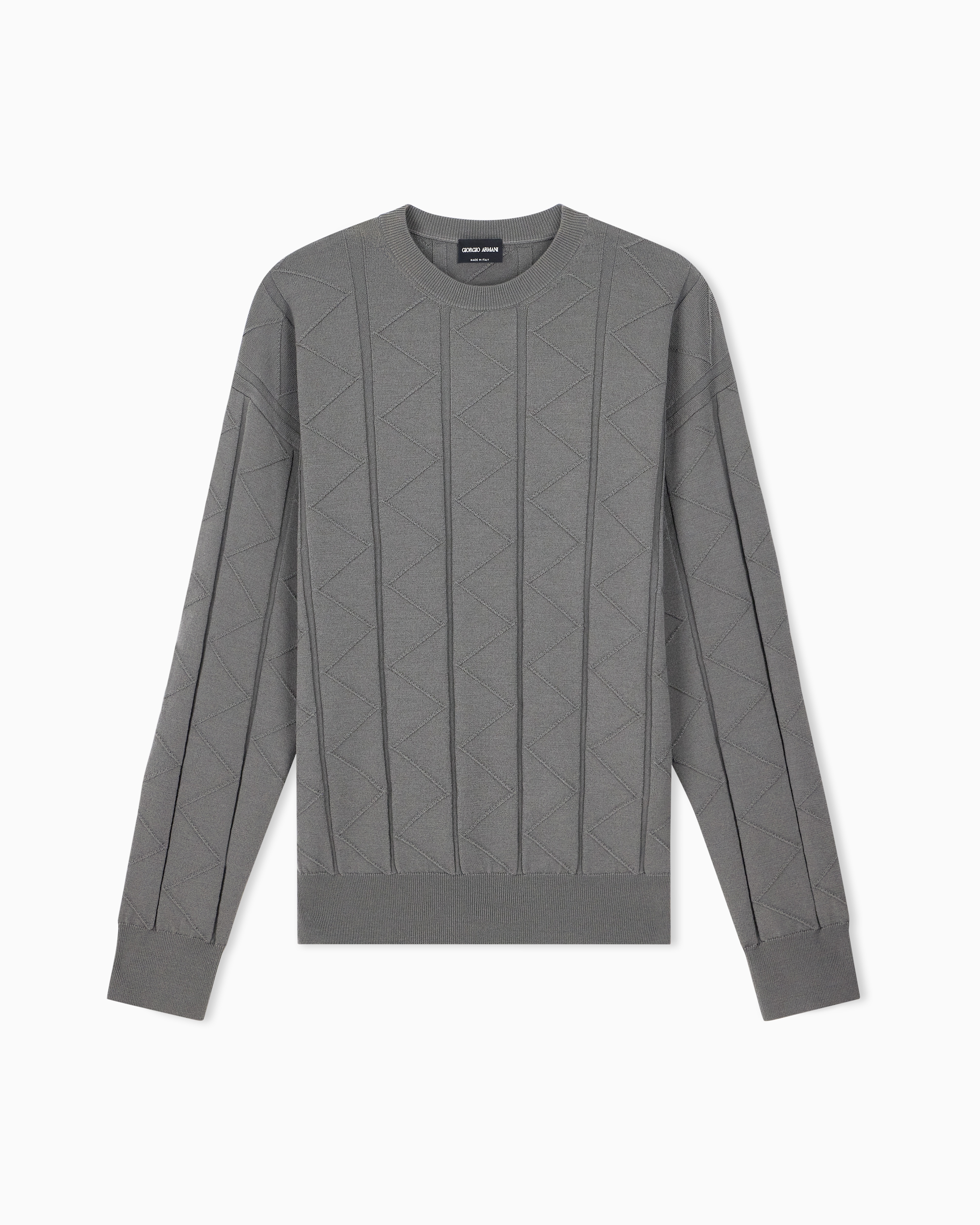 Sweater regular fit chevron virgin wool | Giorgio Armani US