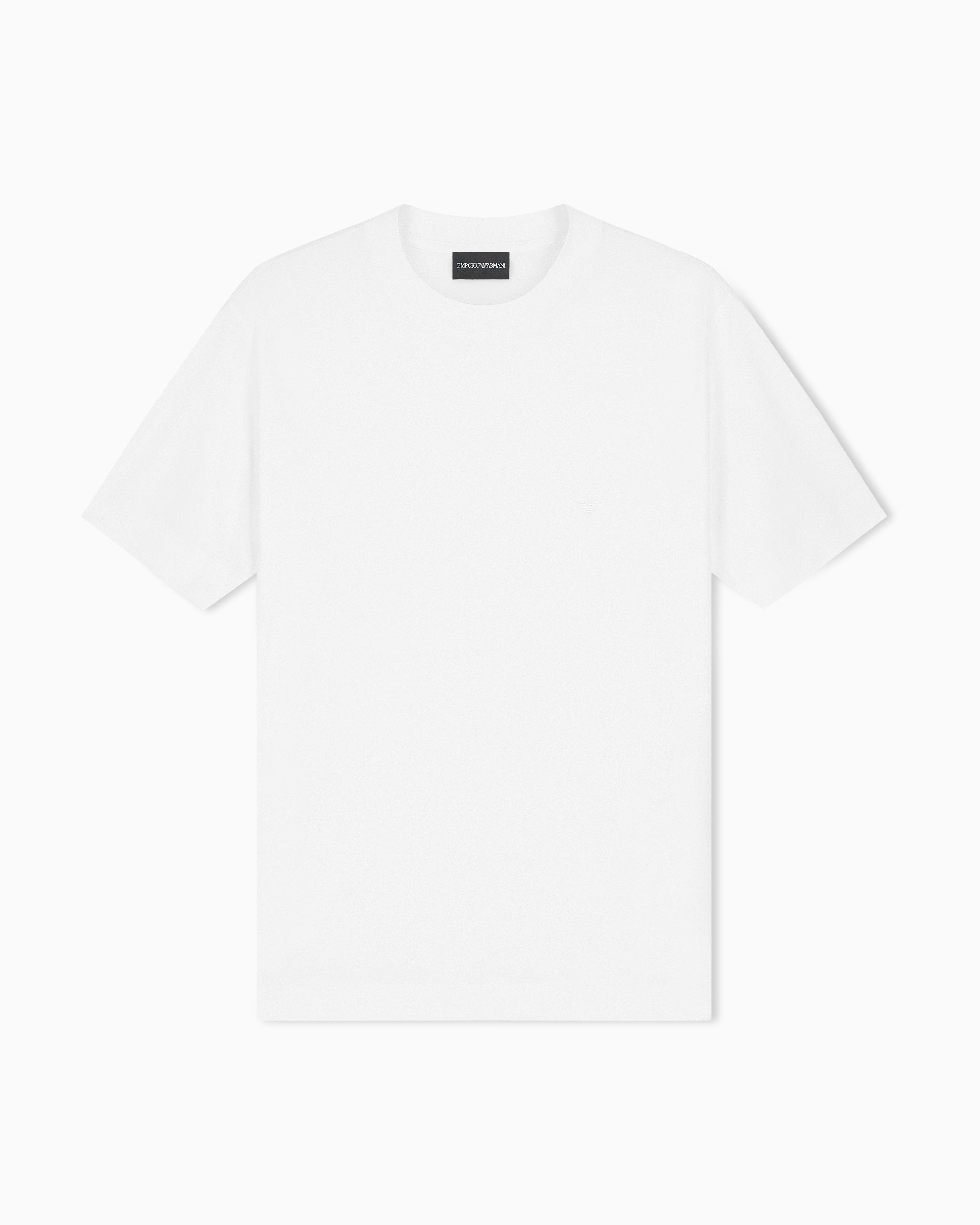 新品 EMPORIO ARMANI Tシャツ ホワイト M Travel Essential lyocell blend jersey T-shirt | Emporio Armani US