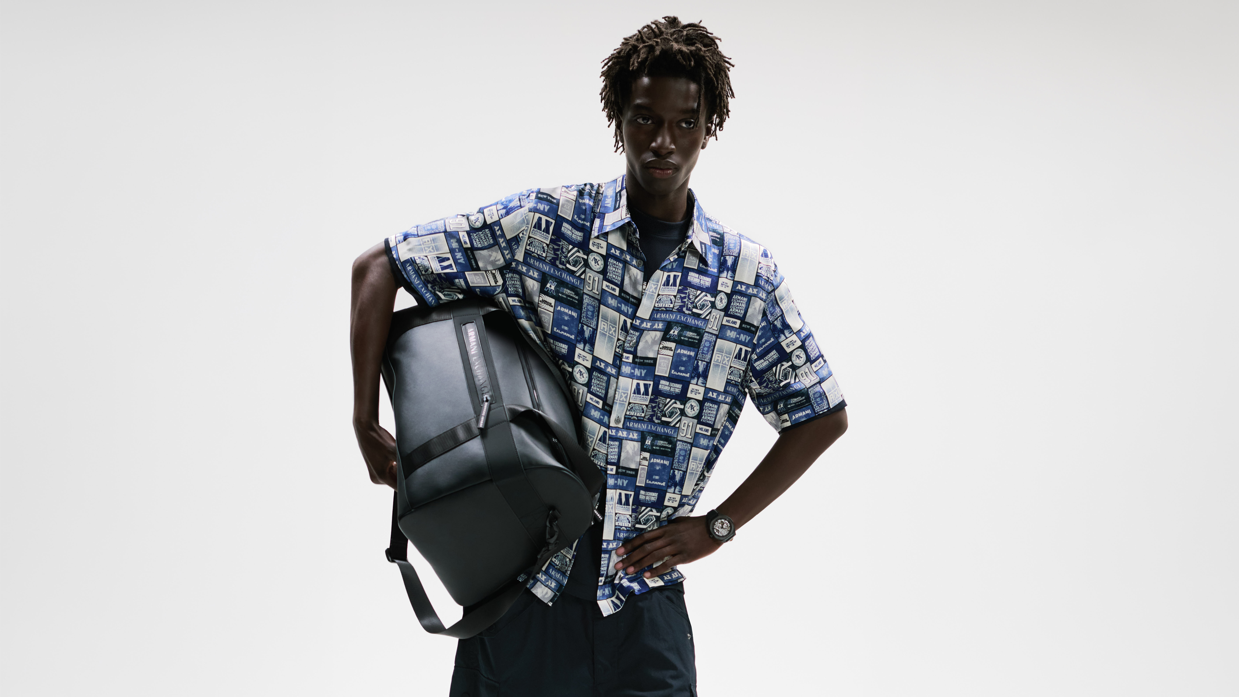 Armani Exchange A|X 3wayバッグ デニム ブルー Armani Exchange A|X 3wayバッグ デニム ブルー Armani Exchange A|X