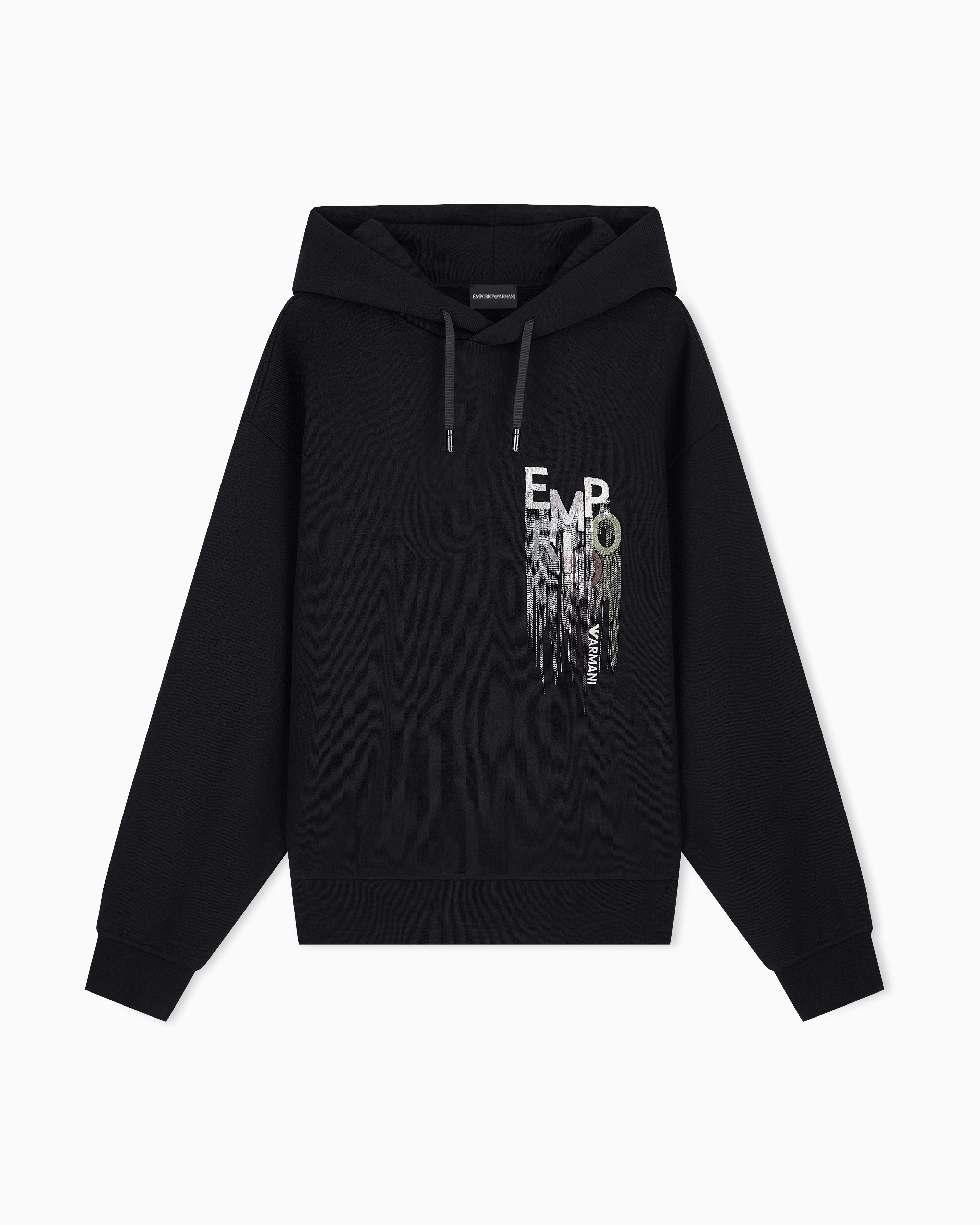 French terry jersey hoodie with kogo embroidery | Emporio Armani US
