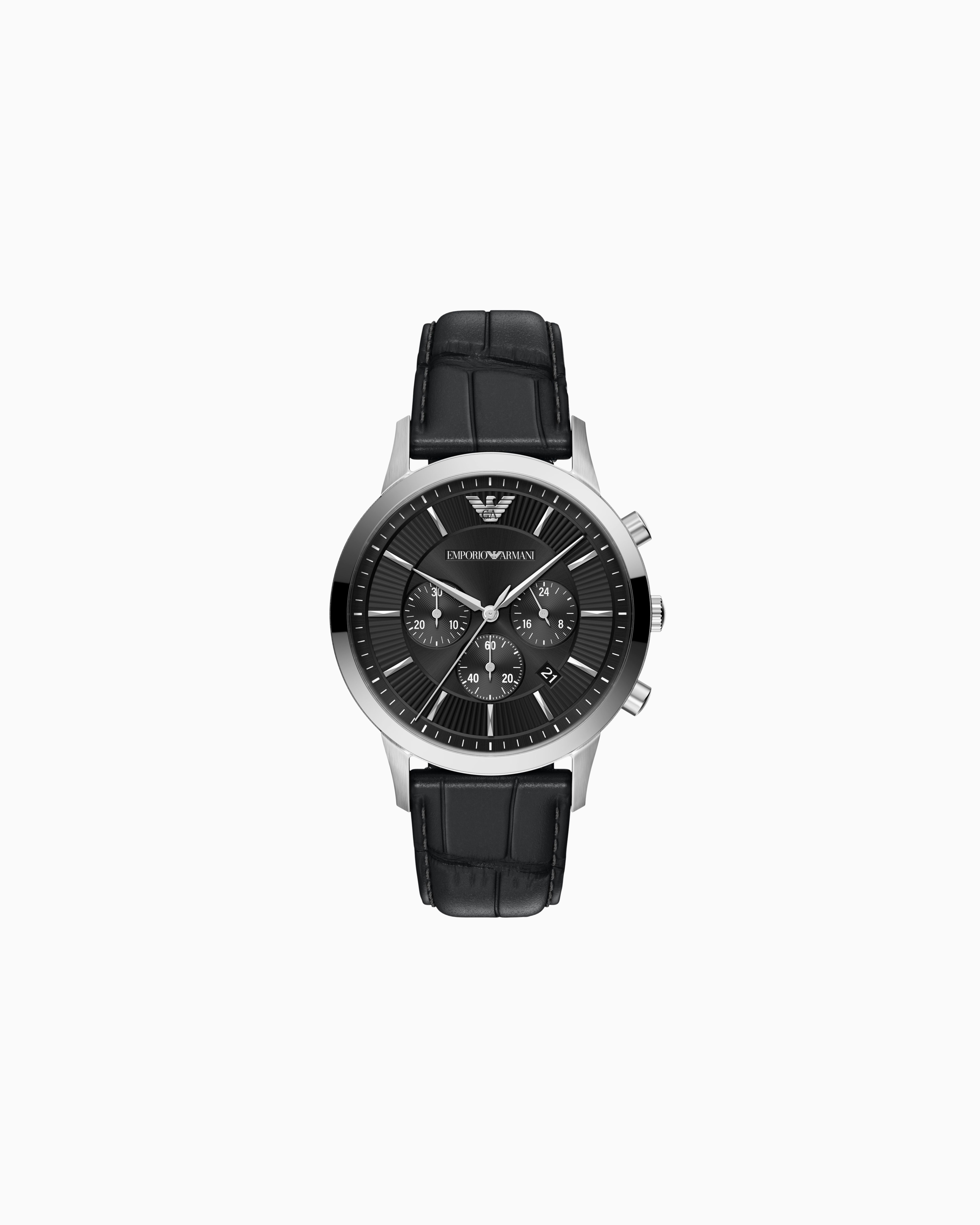 クロノグラフウォッチ ブラックレザー | Emporio Armani JP