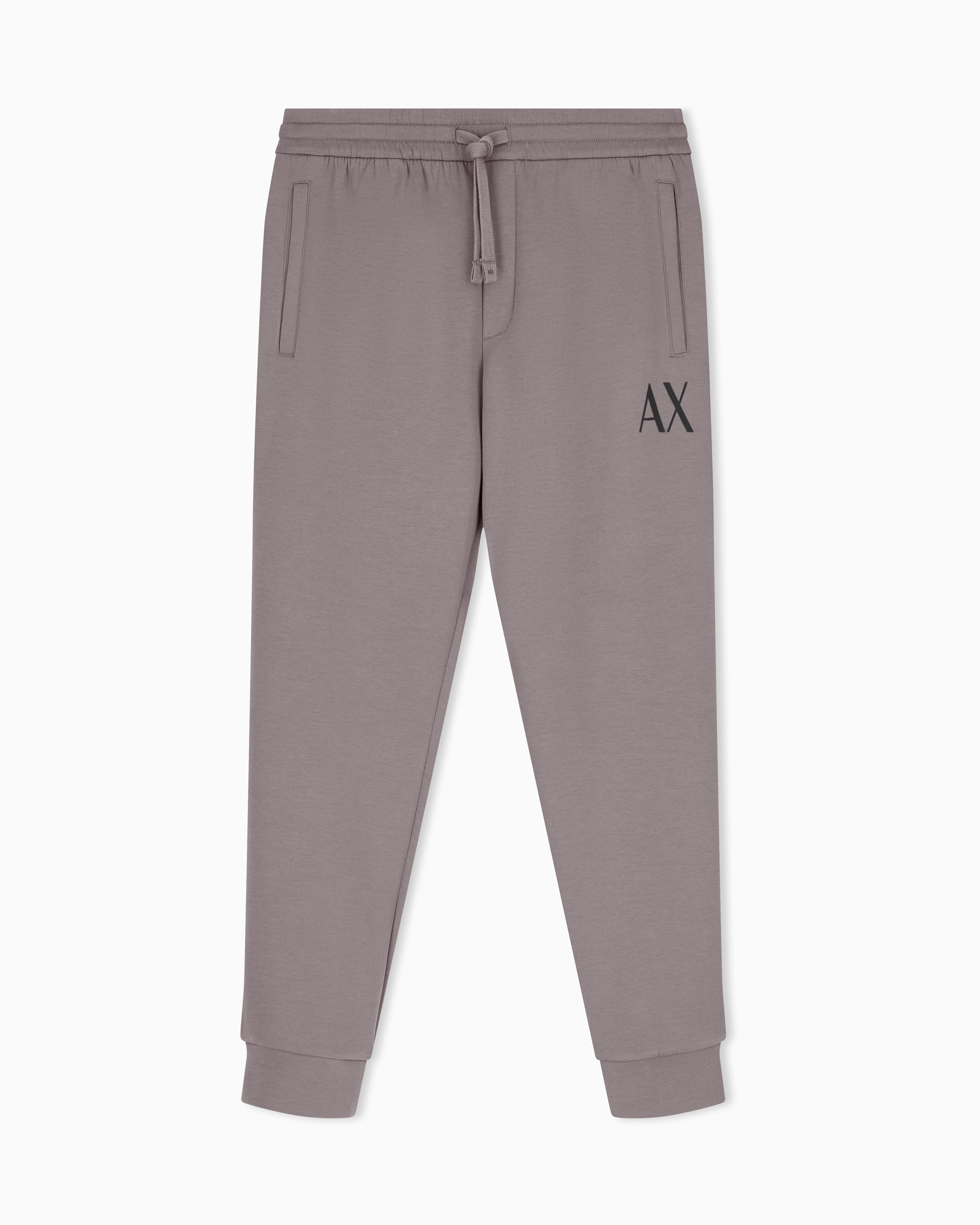regular fit trousers jersey with bonded stretch cotton | Armani