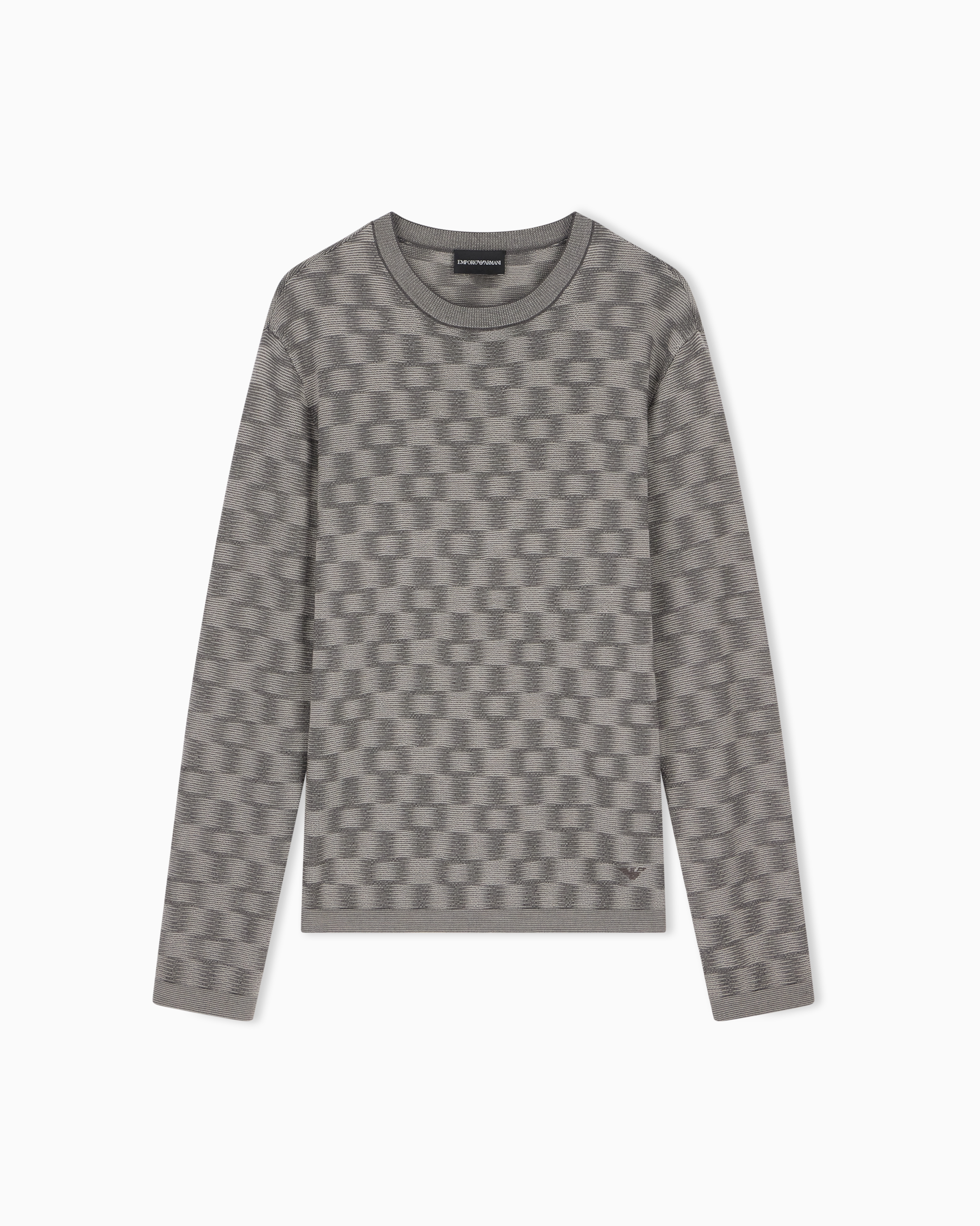 Pattern-knit virgin wool jumper Signature Capsule | Emporio Armani US