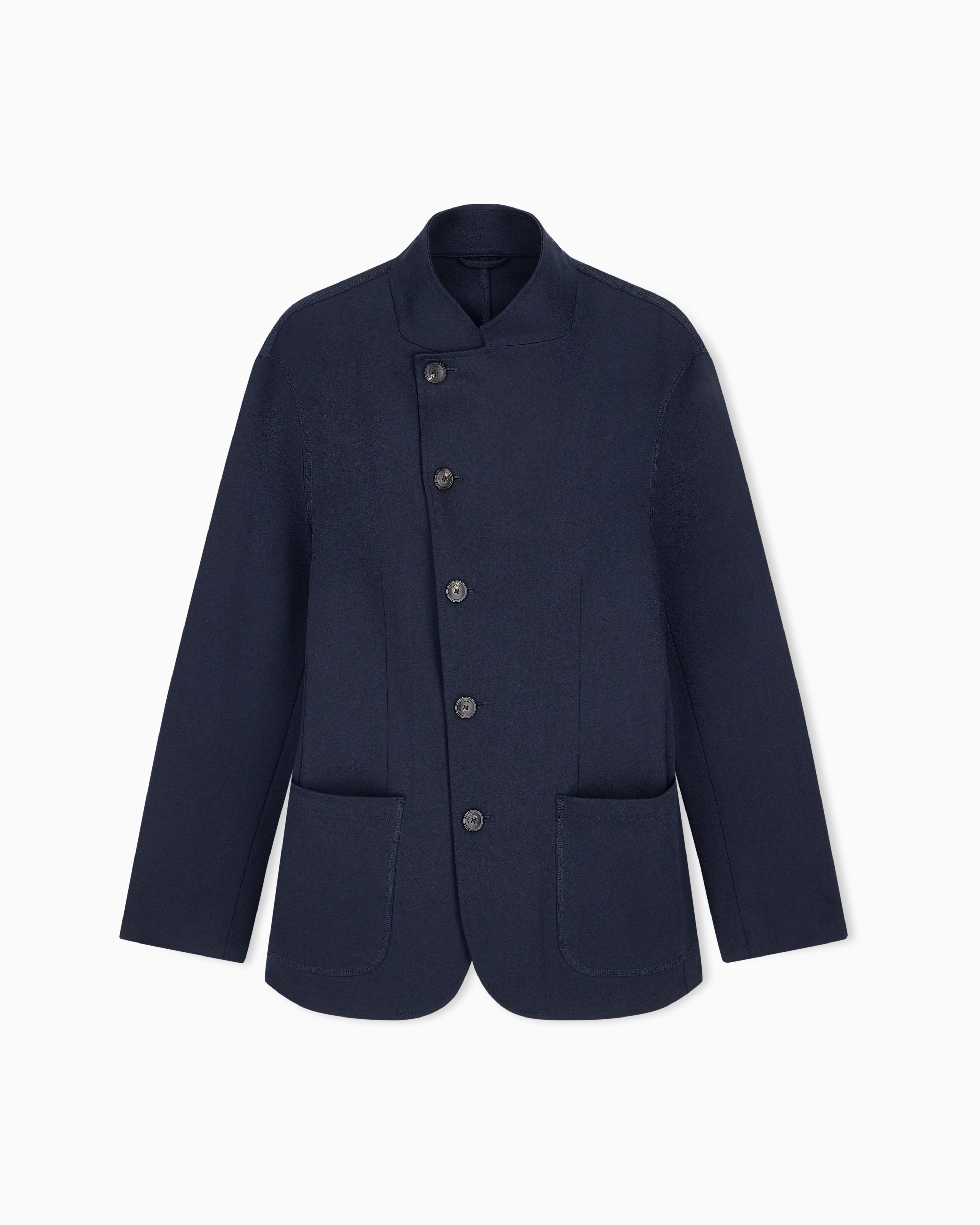 アシンメトリー スタンドカラー ブレザー ジャージー | Emporio Armani JP