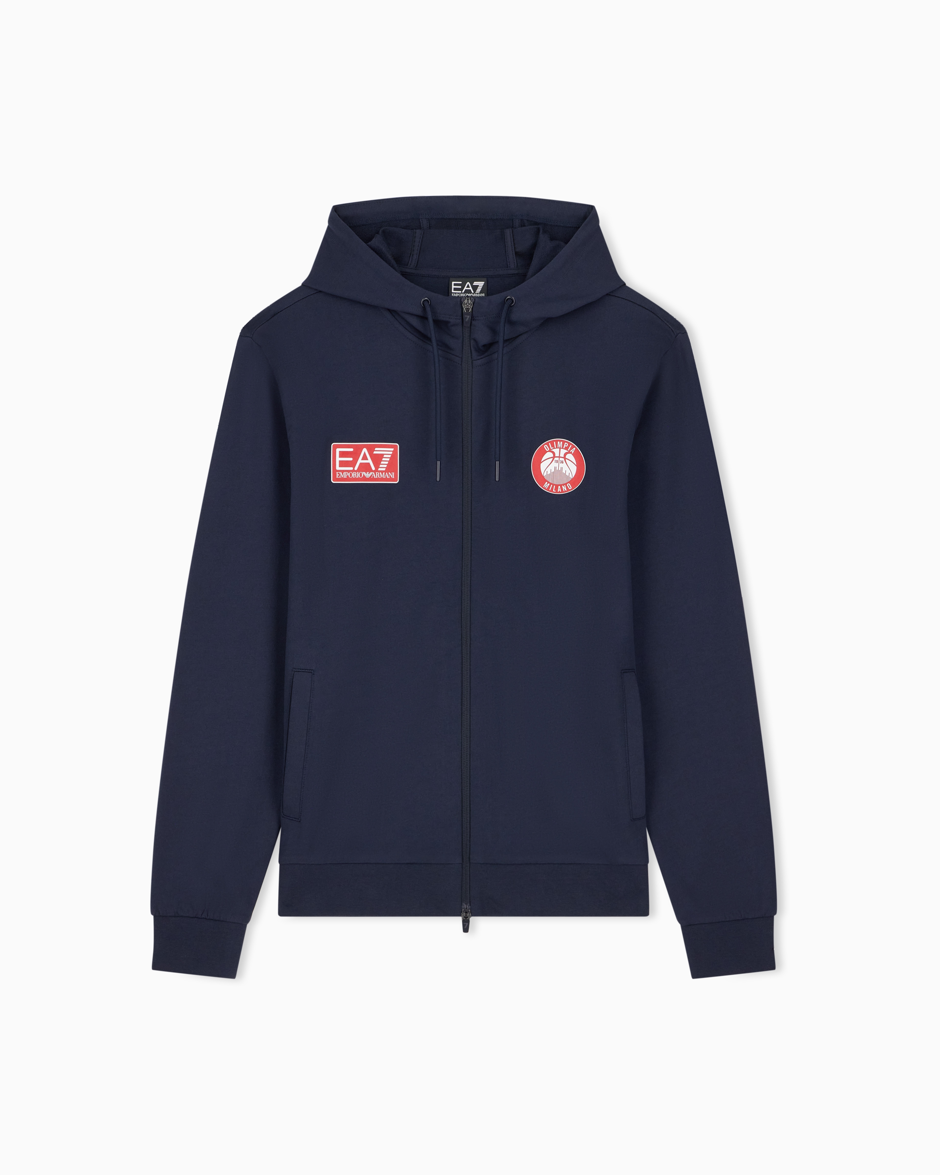 Armani Olimpia Milano jersey hooded sweatshirt | EA7 NL