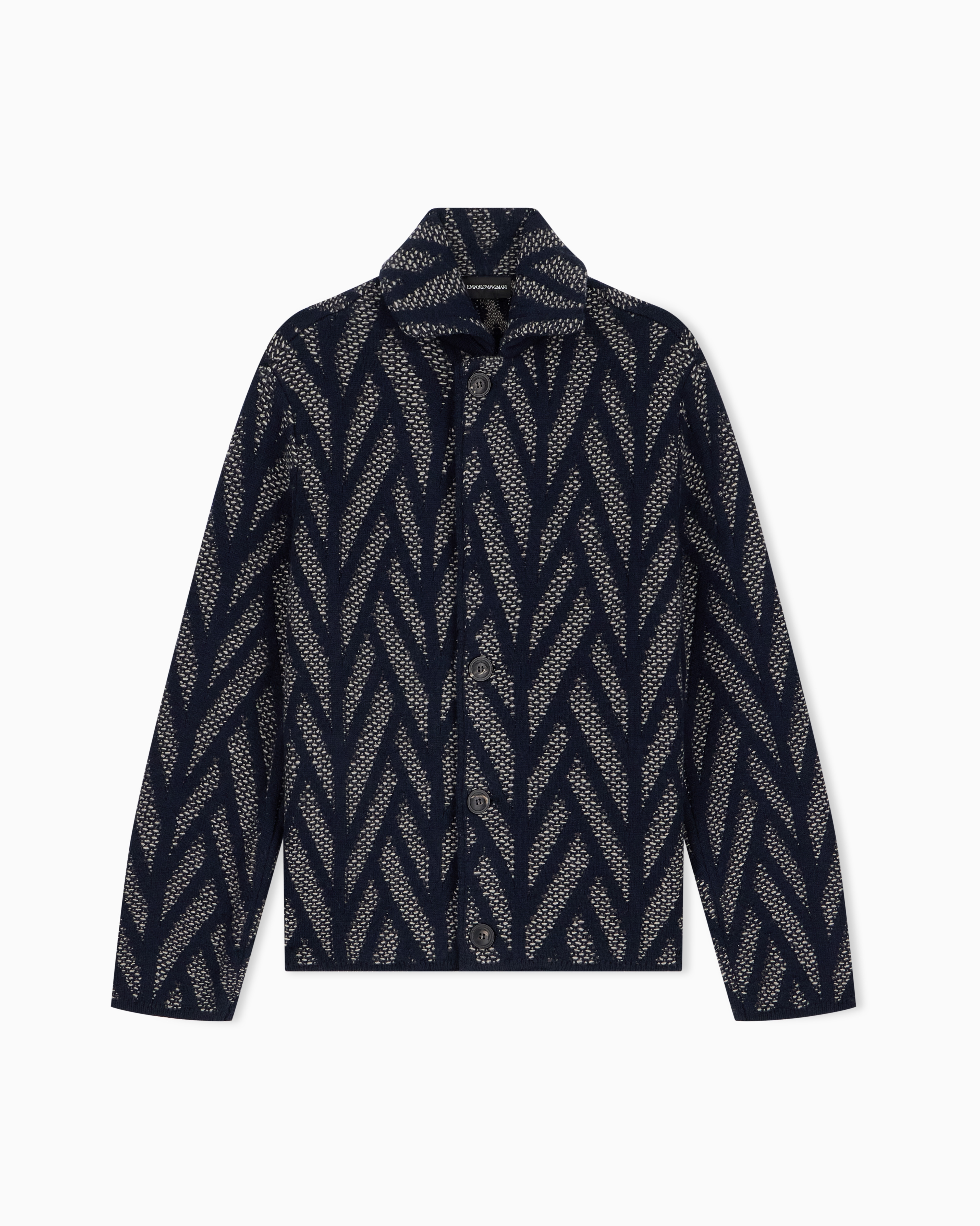 emporio armani ウールブルゾン Signature Capsule Collection virgin wool jacquard-knit blouson