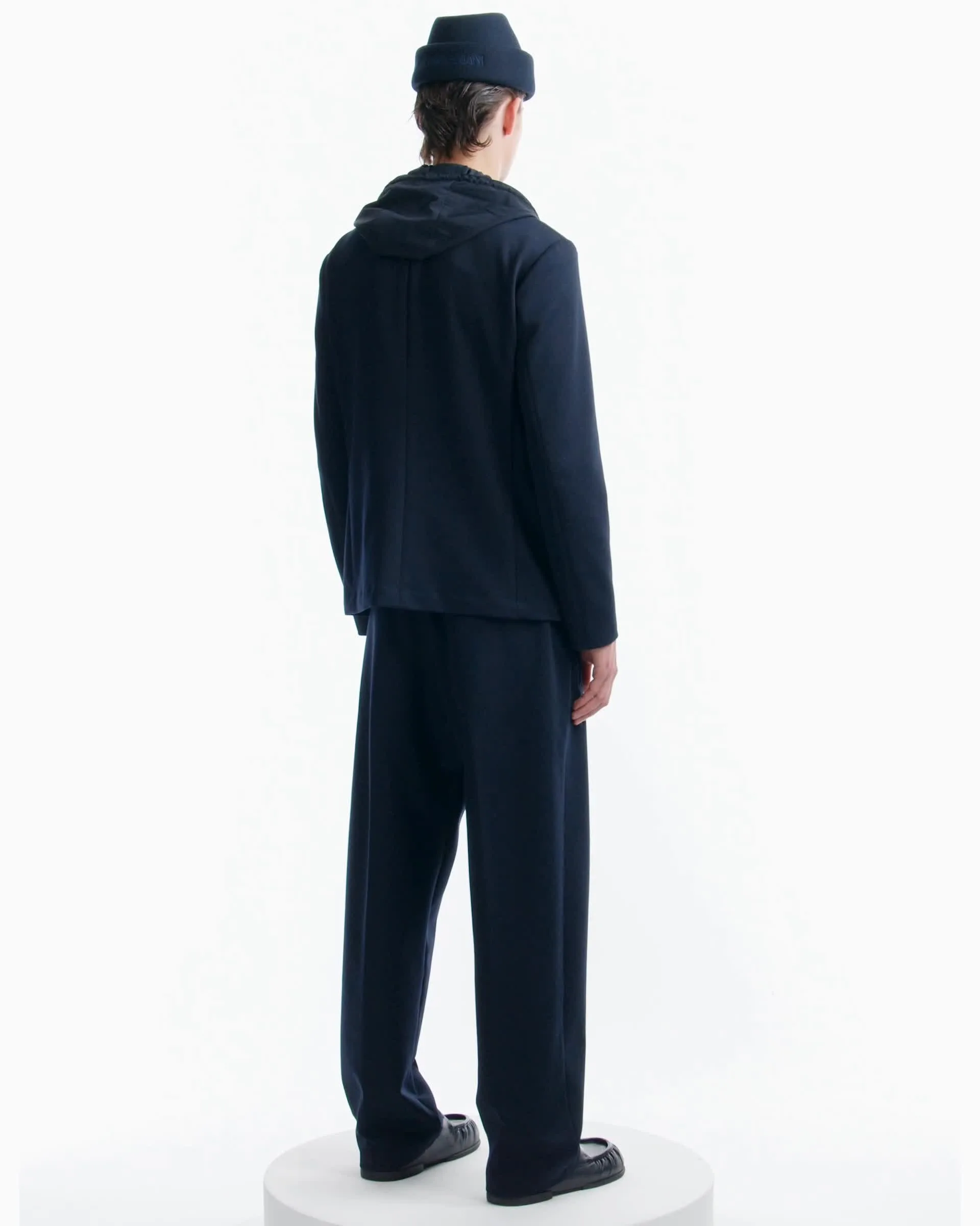エンポリオアルマーニ 2019 19AW ウール フーデッド CPOジャケット 