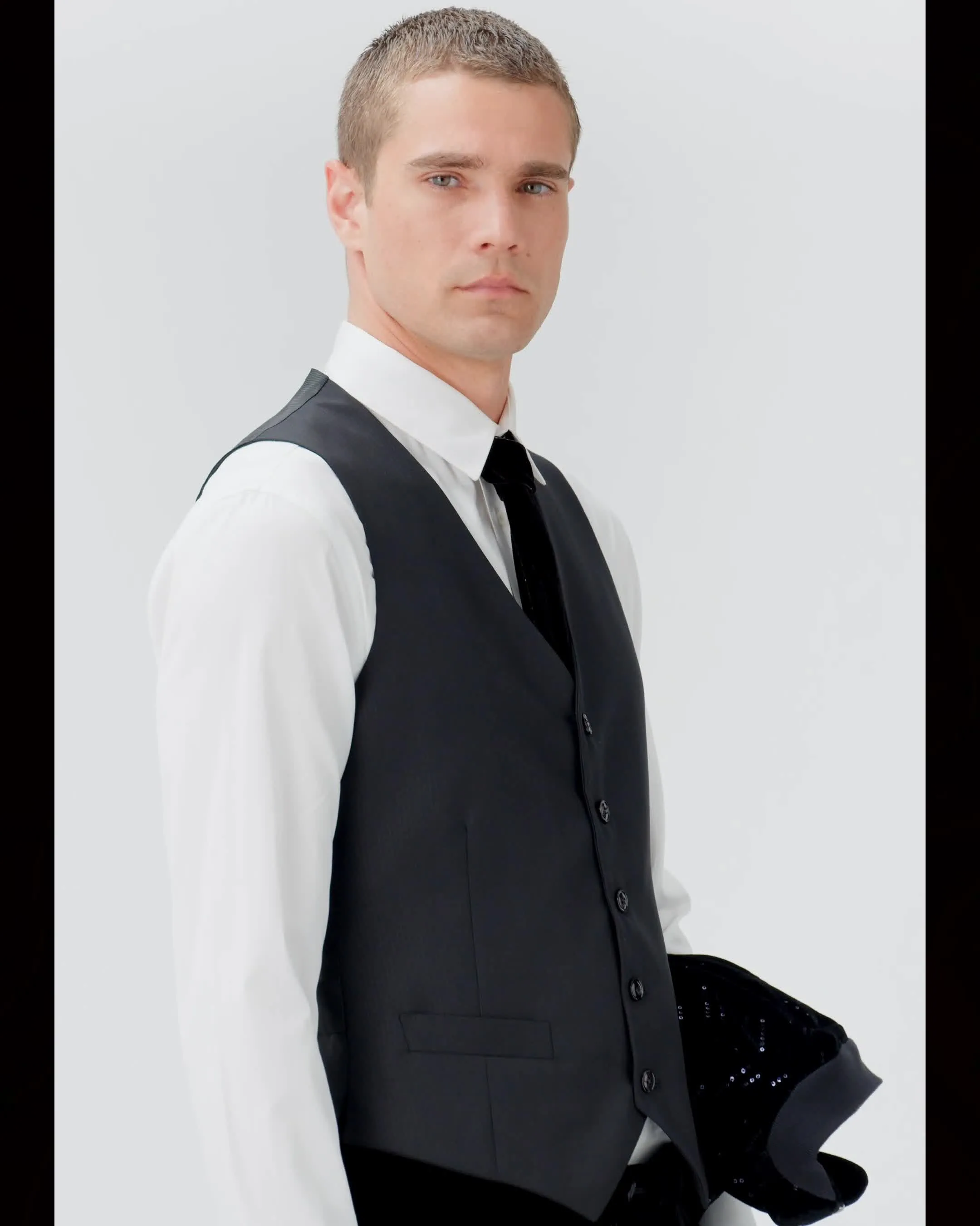 【極美品】GIORGIO ARMANI ベルベット ベロア 青 黒 イタリア製 undefined