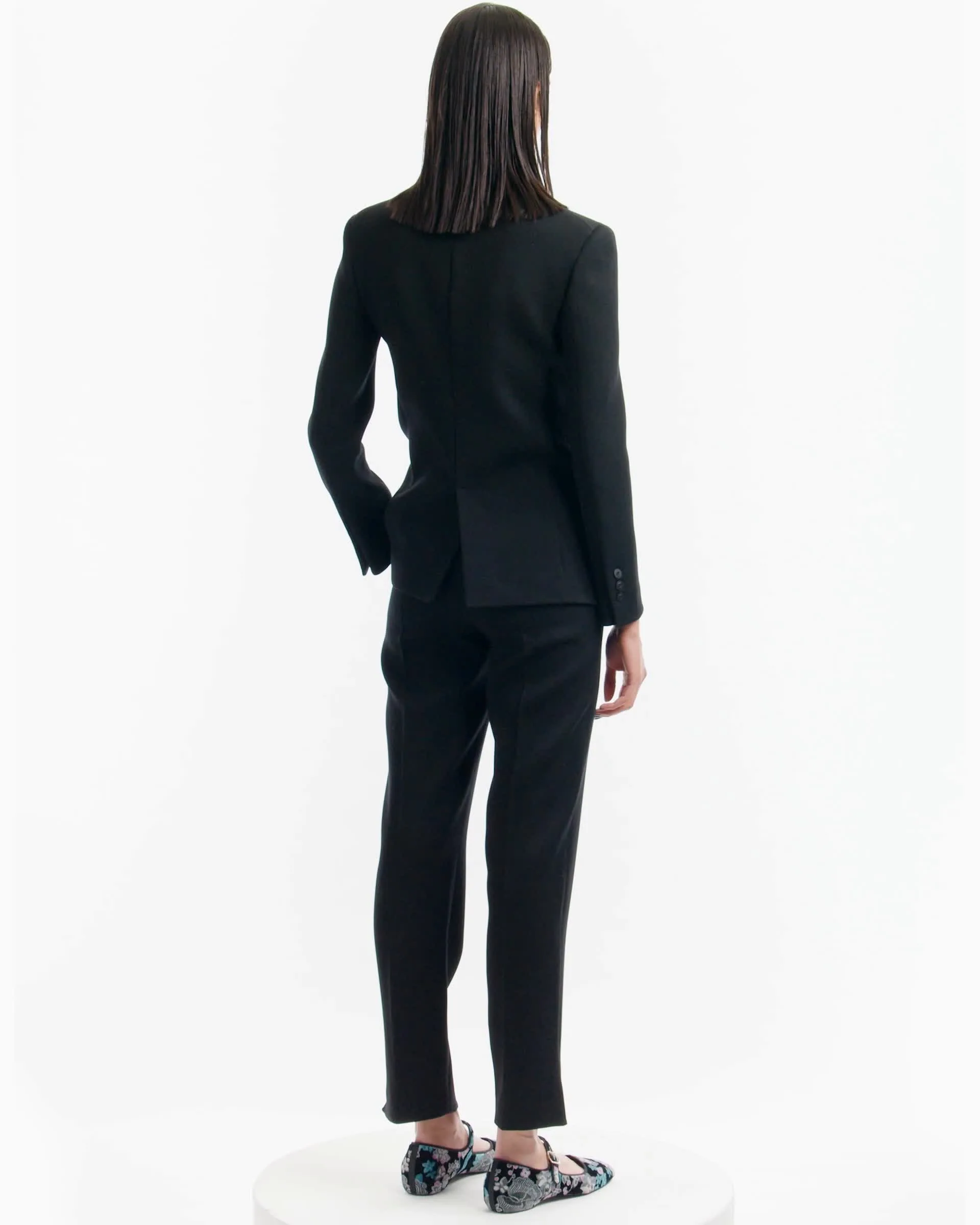 Double-breasted jacket in stretch double-sided wool