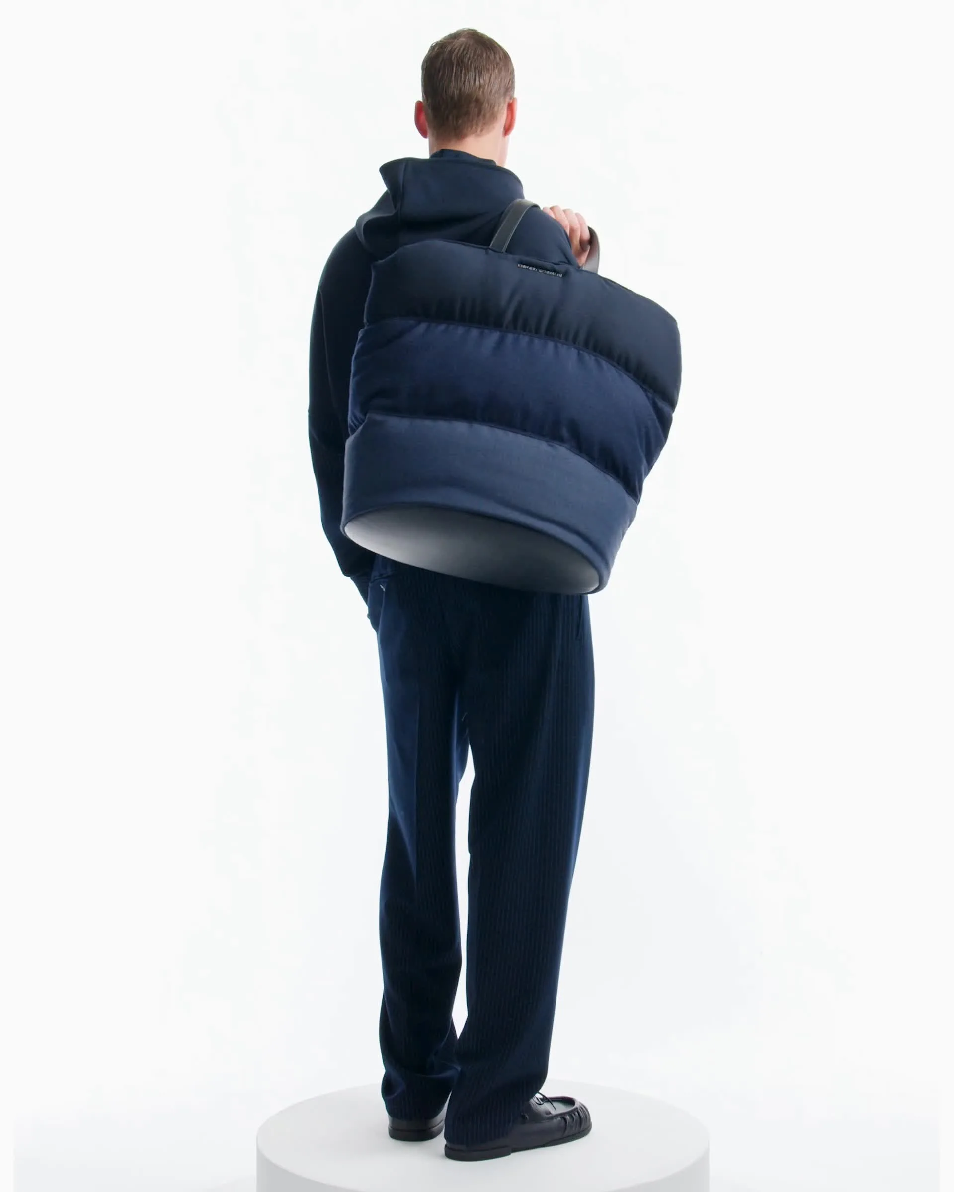 Pinstriped viscose-blend jersey trousers | Emporio Armani