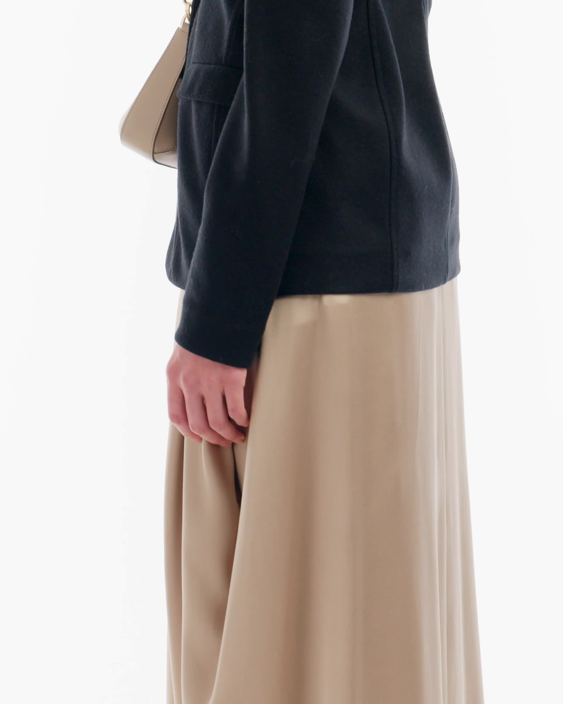 (ジョルジオアルマーニ 絹　ロングスカート スリット ダークブラウン M〜L ARMANI EXCHANGE（アルマーニエクスチェンジ）の「【A|X