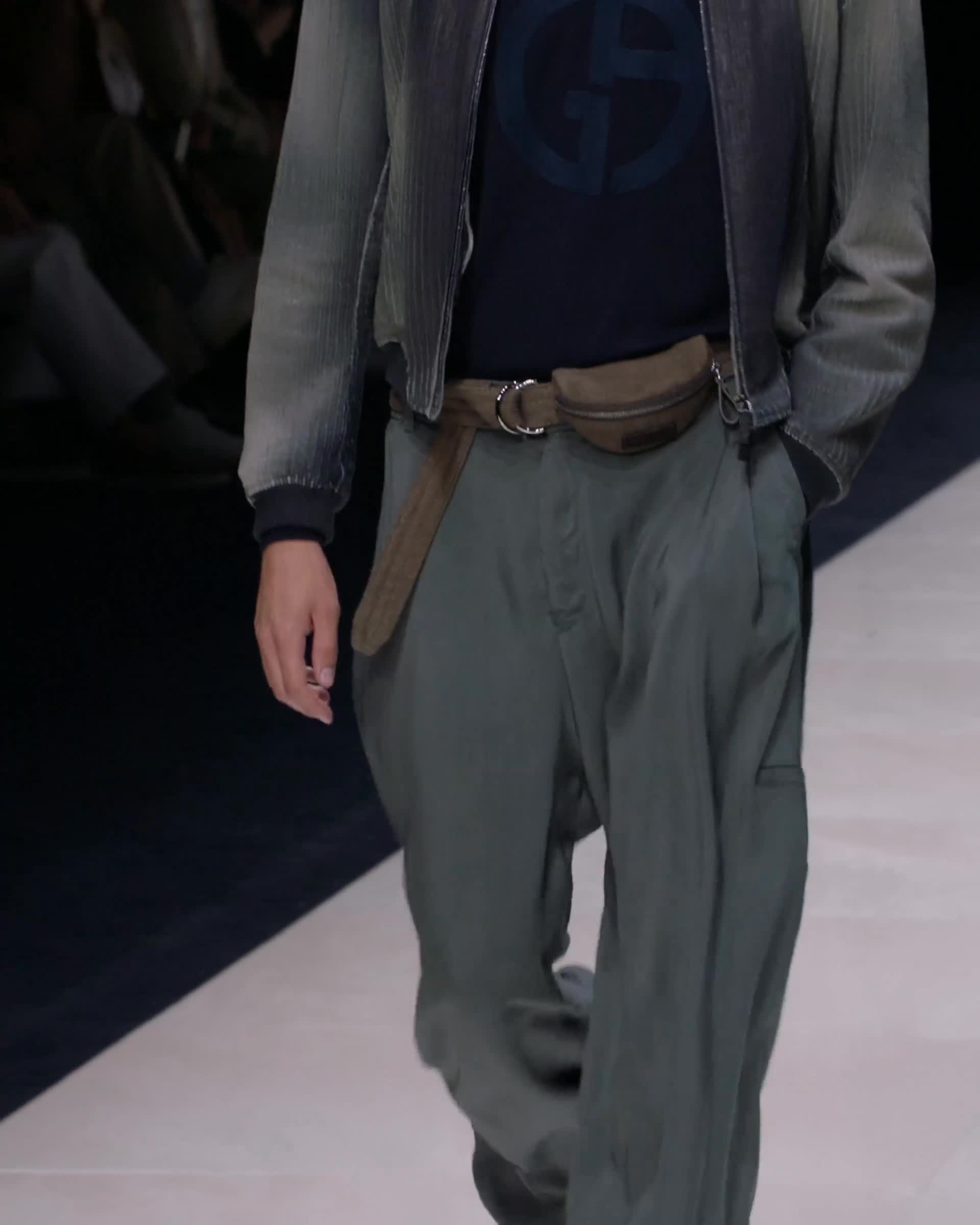 ワイドレッグパンツ ビスコース | Giorgio Armani