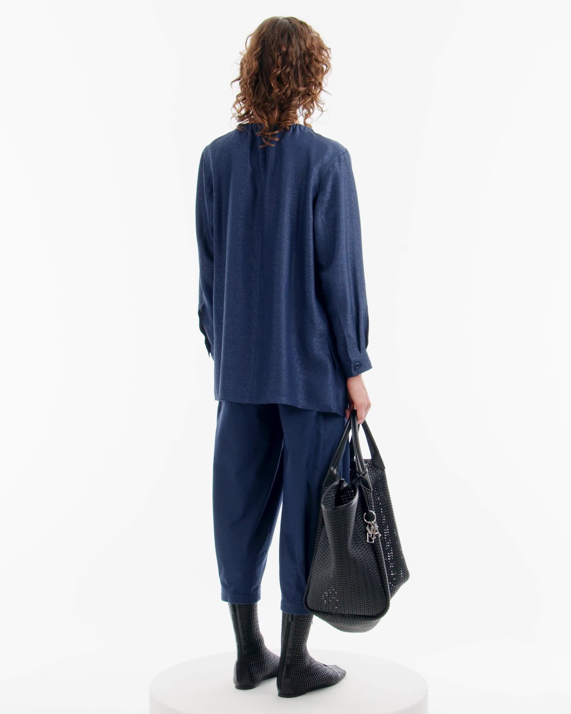 Mouliné viscose belted jacket | Emporio Armani