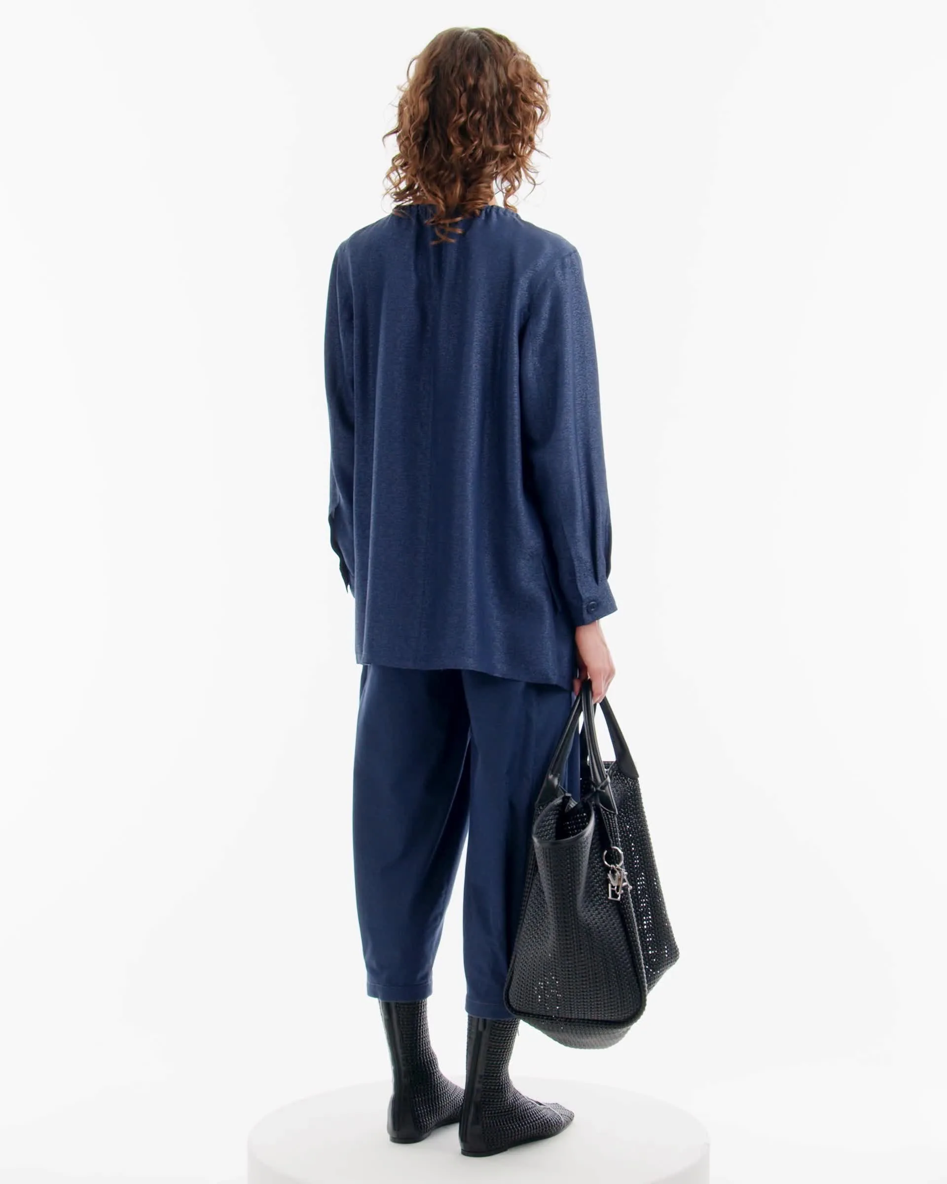 Mouliné viscose belted jacket | Emporio Armani