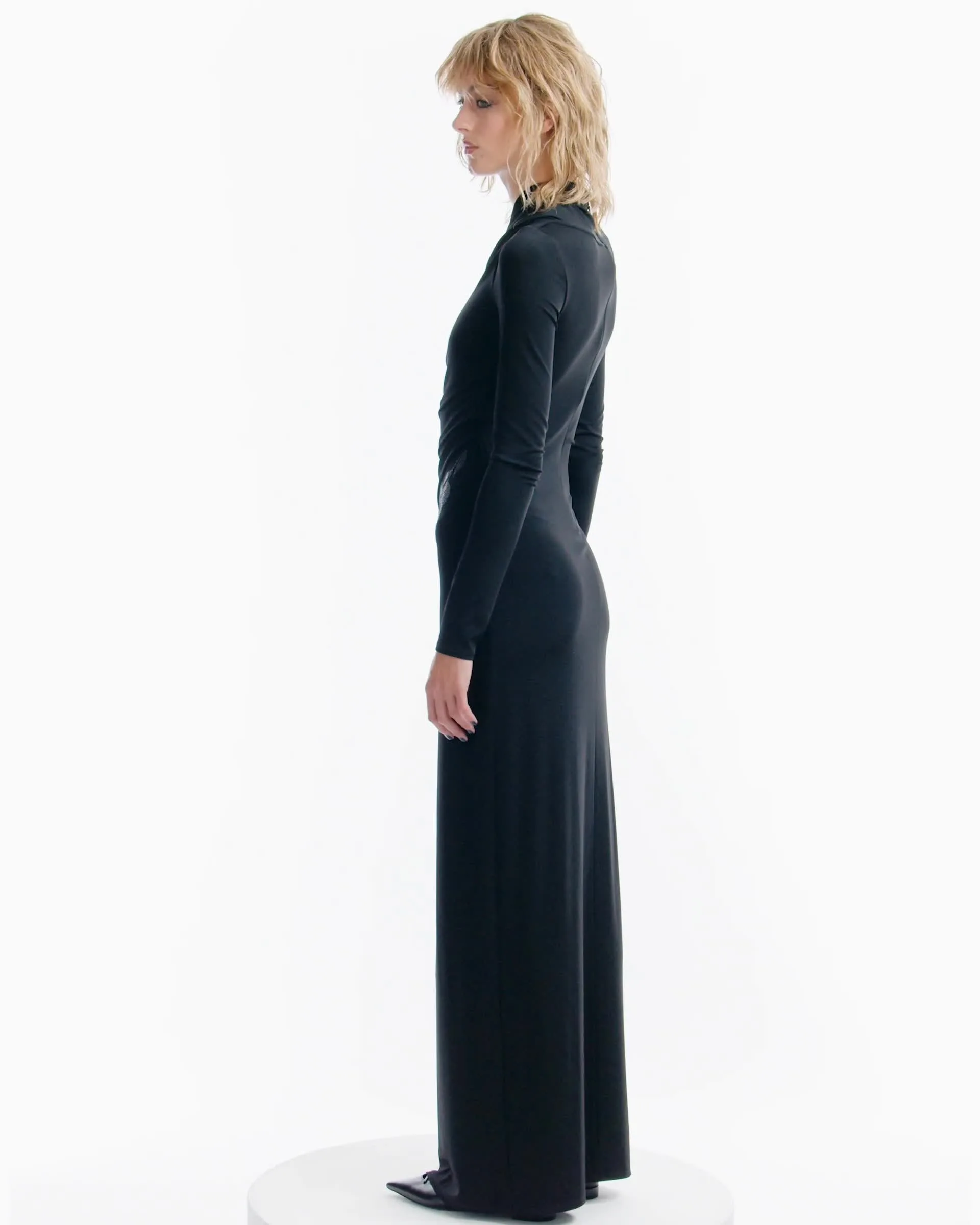 ワンピース GIORGIO ARMANI BLACK STRETCH VISCOSE BLEND SHEATH DRESS Giorgio Armani Black Stretch Viscose Blend Sheath Dress
