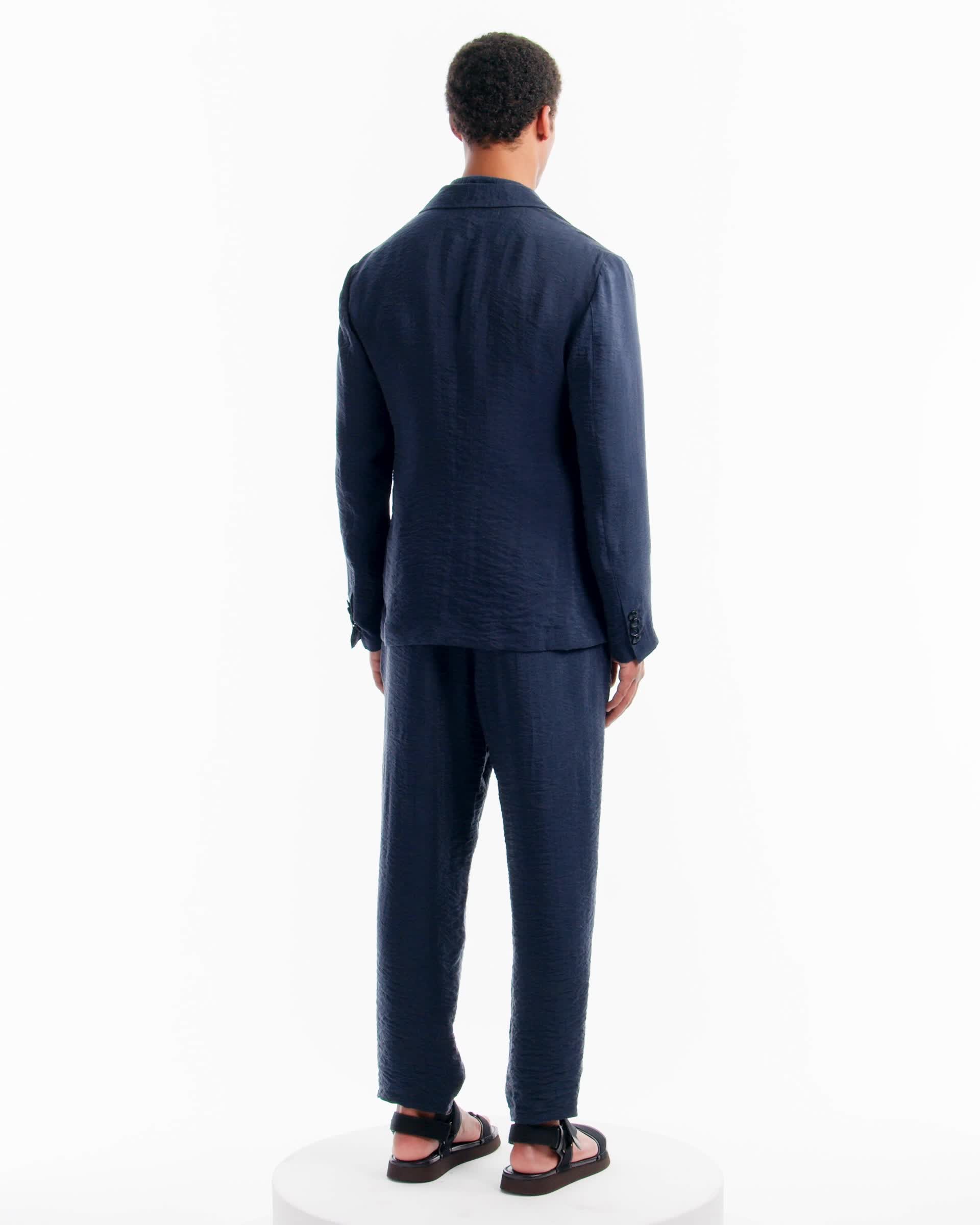 Single-breasted jacket in jacquard cupro | Giorgio Armani