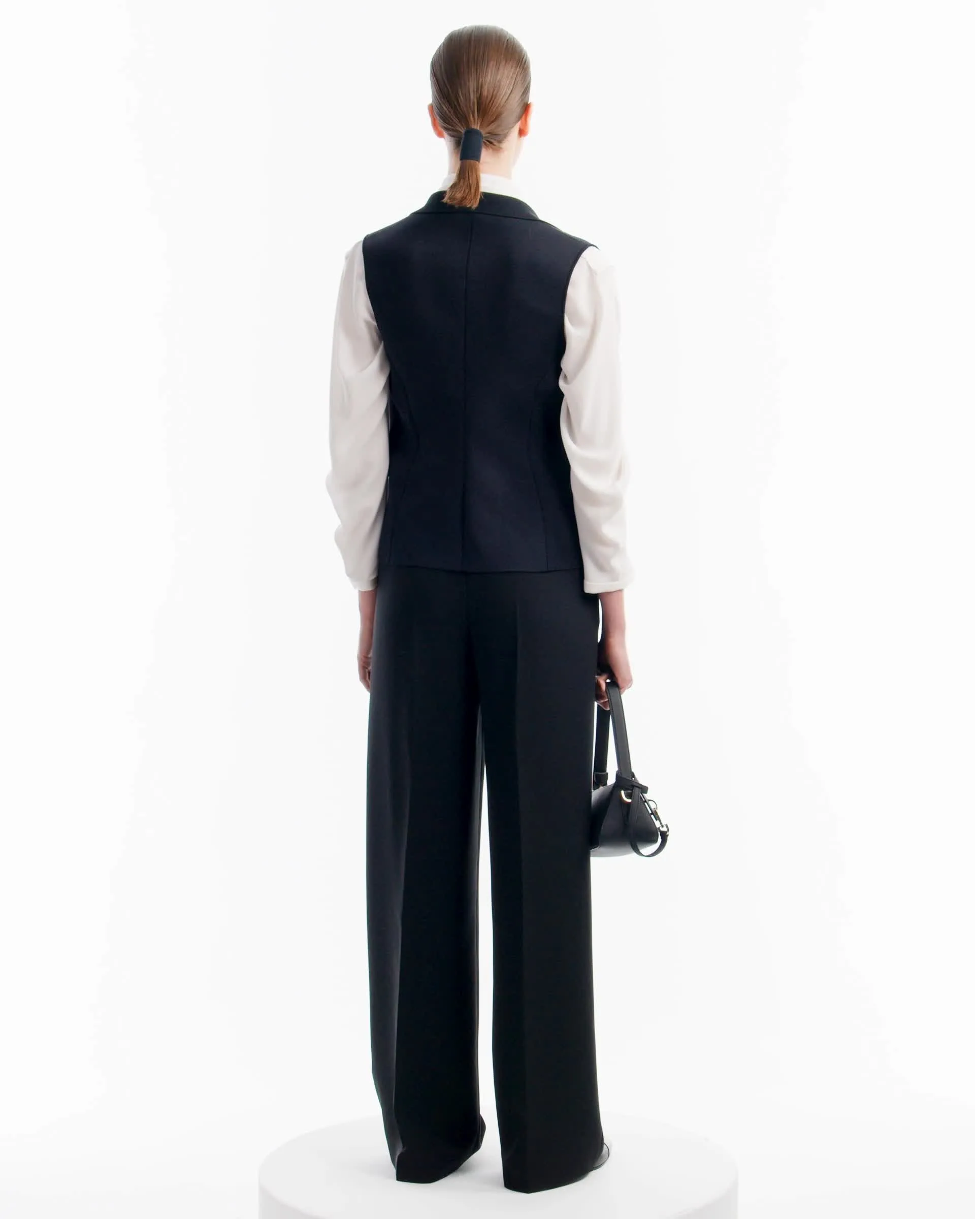 ジョルジオ アルマーニ◆ウール シルク ダブルブレストベスト Giorgio Armani ダブルブレスト ベスト | ブラック | FARFETCH JP