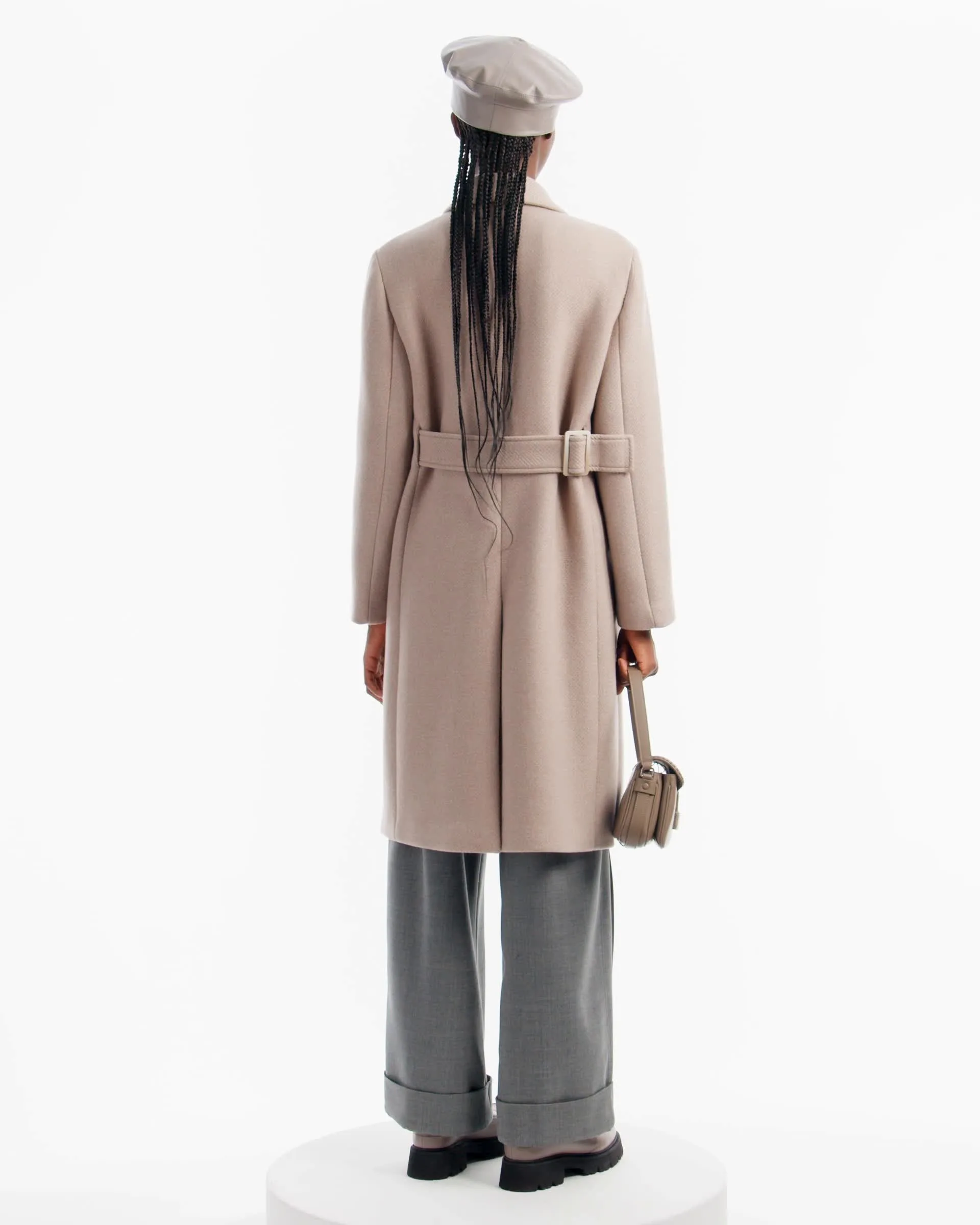 Double-breasted wool blend coat | Emporio Armani