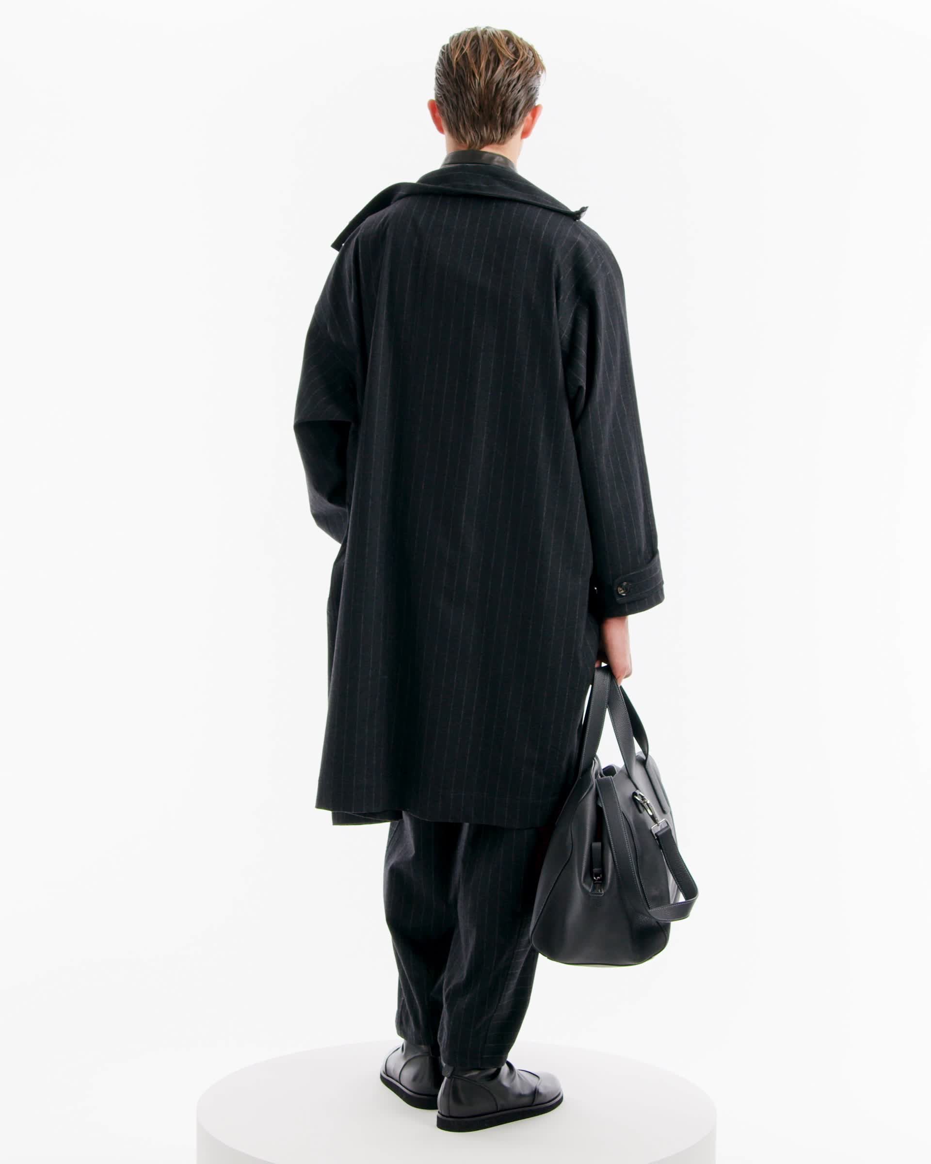 コート カシミア／ウール混紡 ピンストライプ | Giorgio Armani