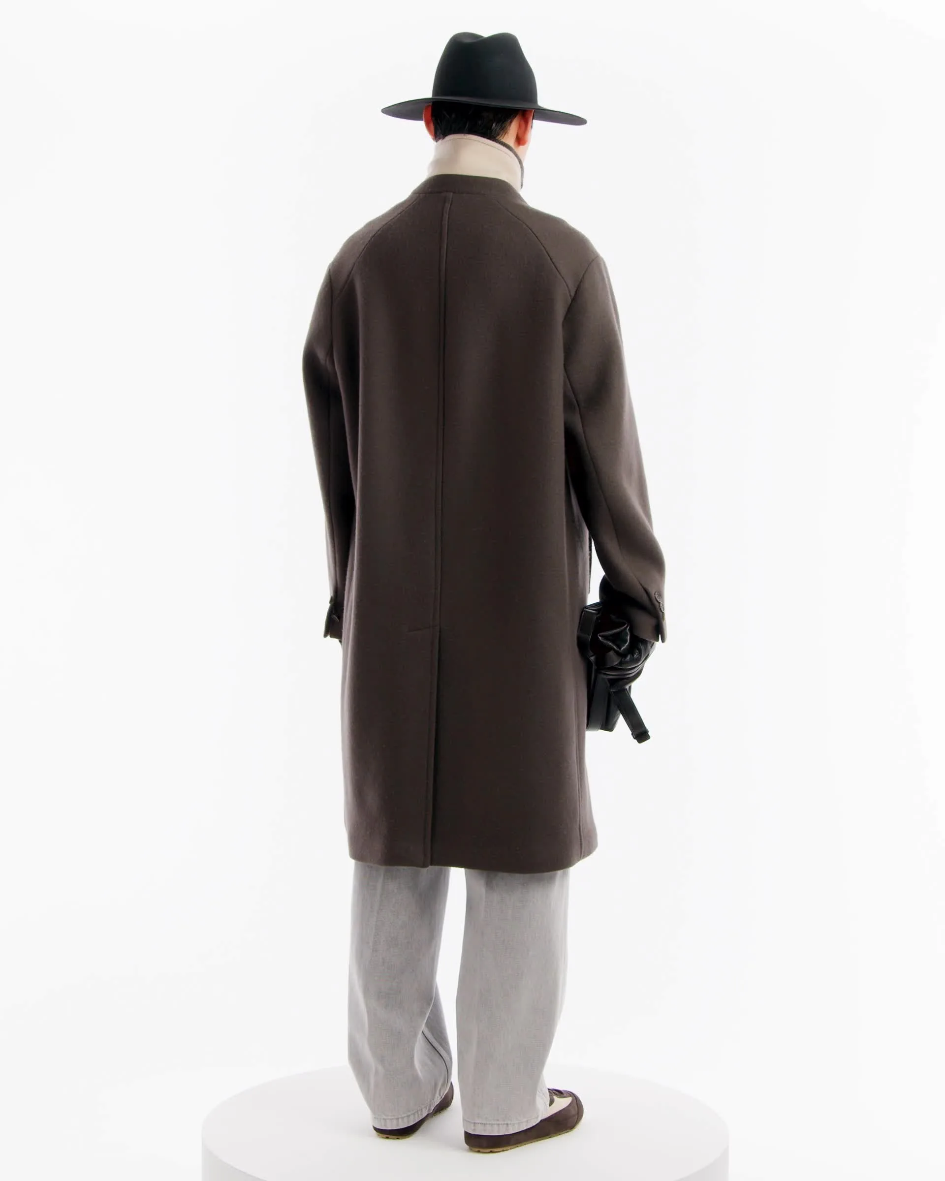 ARMANI アルマーニ　コレツォーニ　ベルテッド　コート　ウール　ブラウン ARMANI アルマーニ コレツォーニ ベルテッド コート ウール