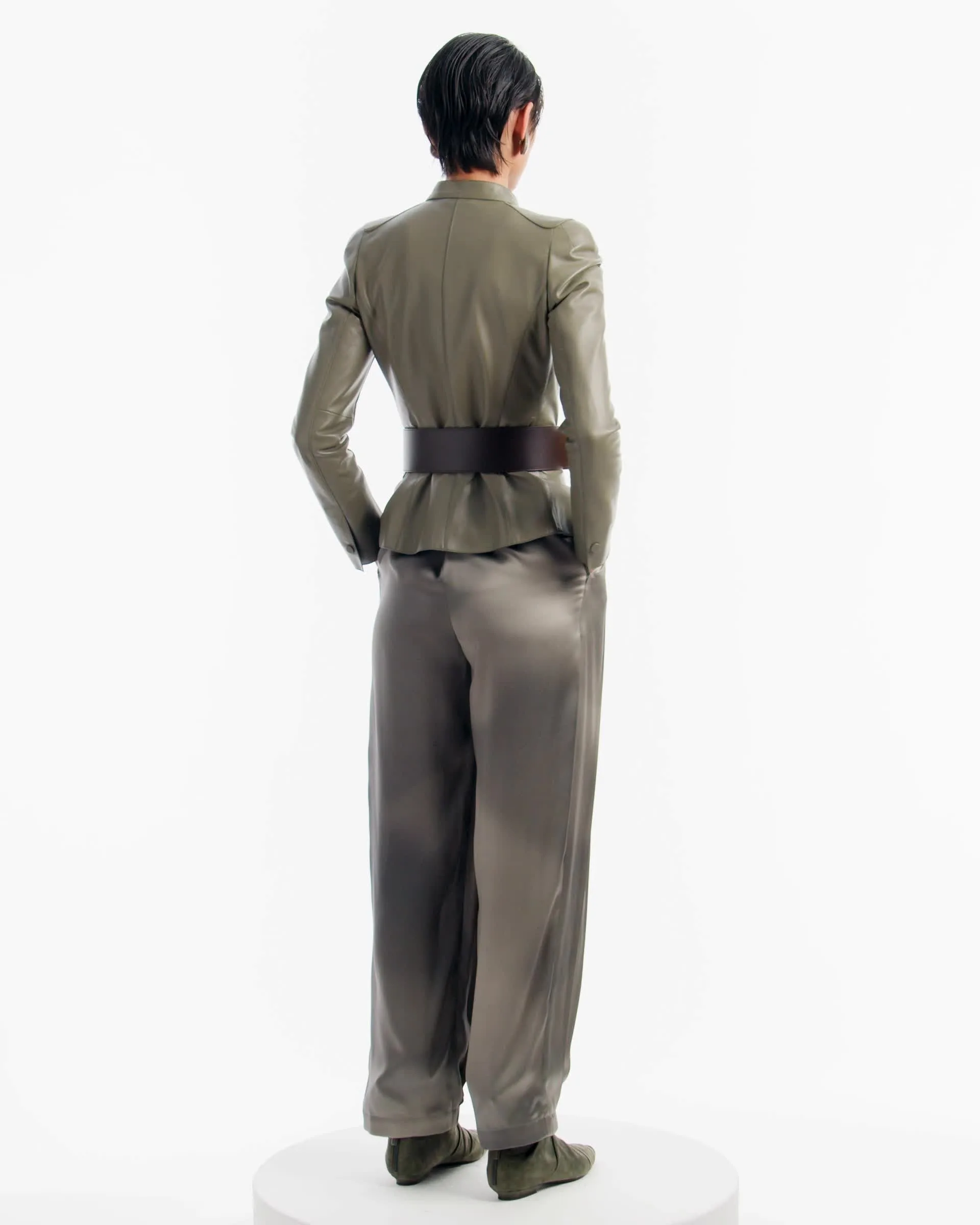 アウターその他 GIORGIO ARMANI Women Outer GW000847 TE13745 8078 GREY Long single-breasted jacket in jacquard viscose and cupro
