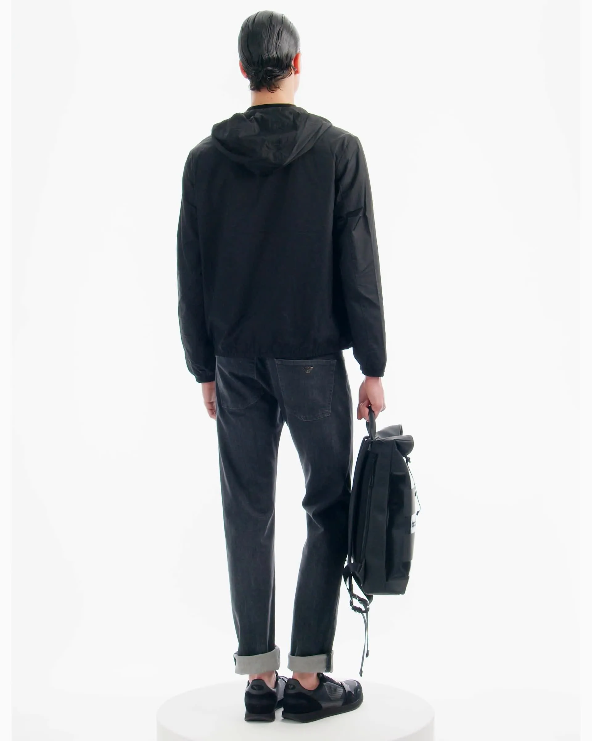EMPORIO ARMANI ベロアスラックス　ストライプ　ストレート　レザー EMPORIO ARMANI ベロアスラックスストライプストレートレザー