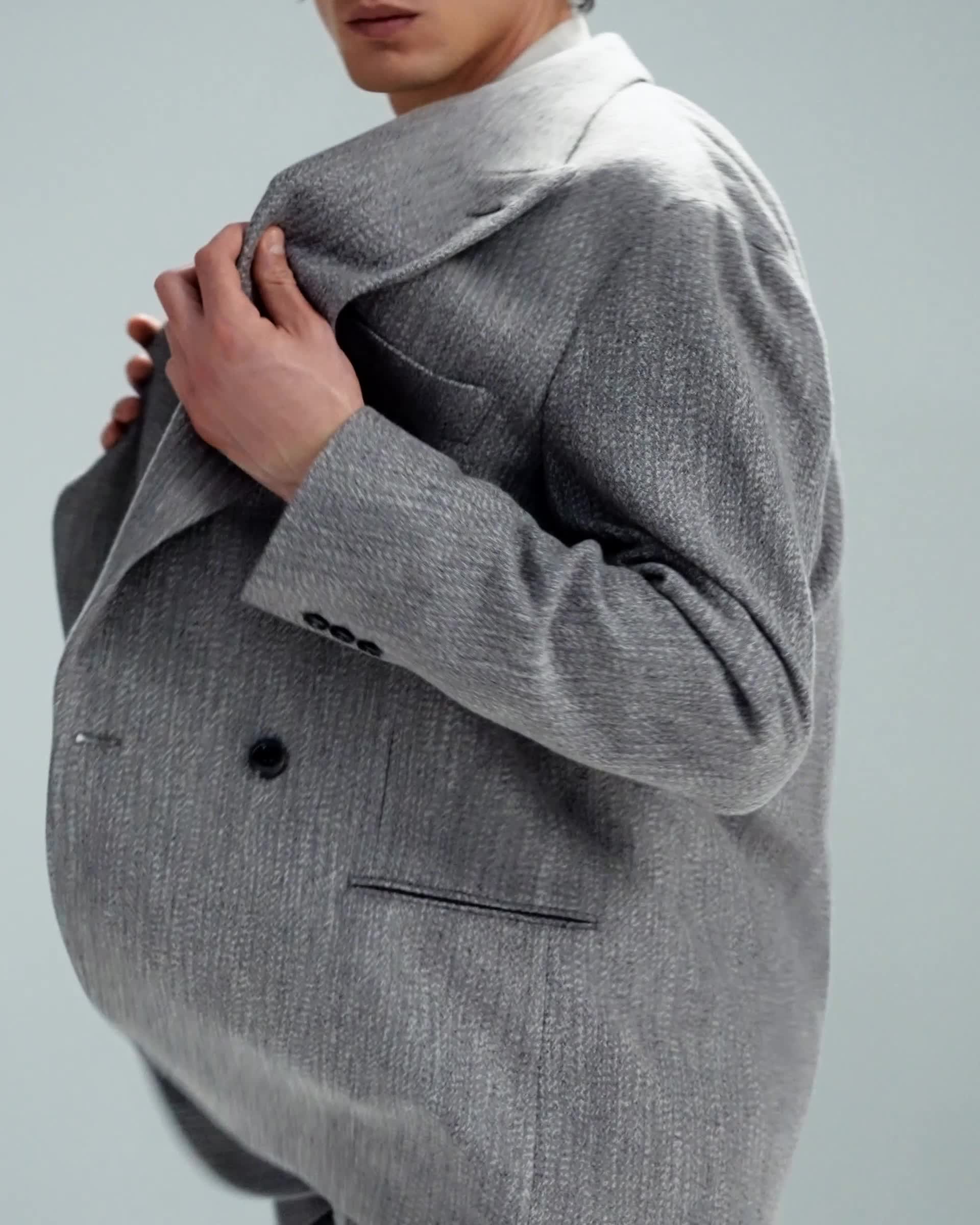 Heritage Line double-breasted jacket in a wool and viscose