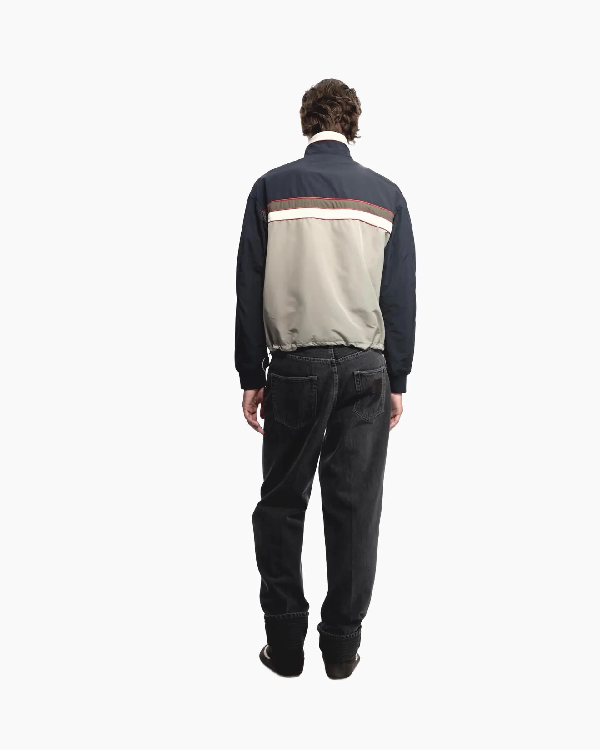 Reversible full-zip nylon blouson with rubberised logo patch